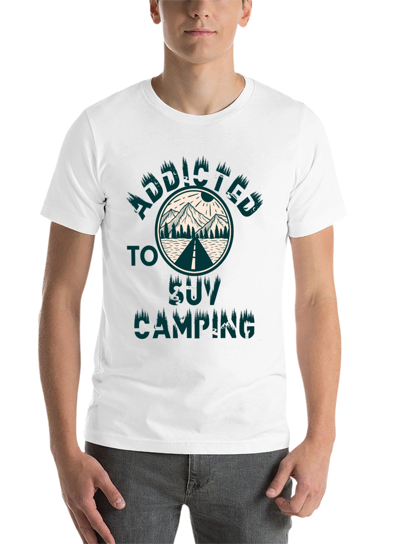Black Addicted to SUV Camping T-Shirt view 14