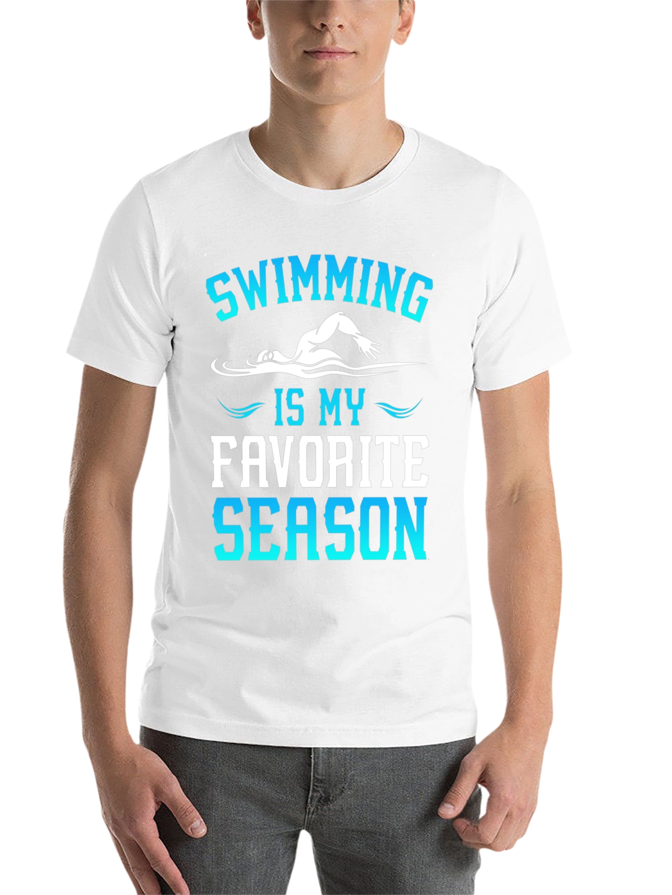 Black Swimming Is My Favorite Season T-Shirt view 14