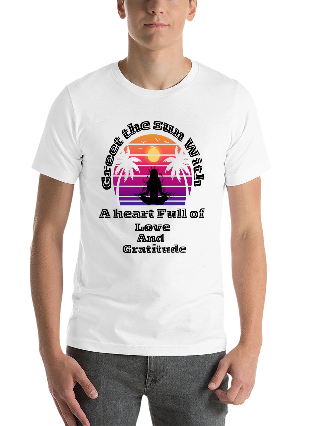 Black Meditative Sunset Graphic Tee - Love & Gratitude view 14