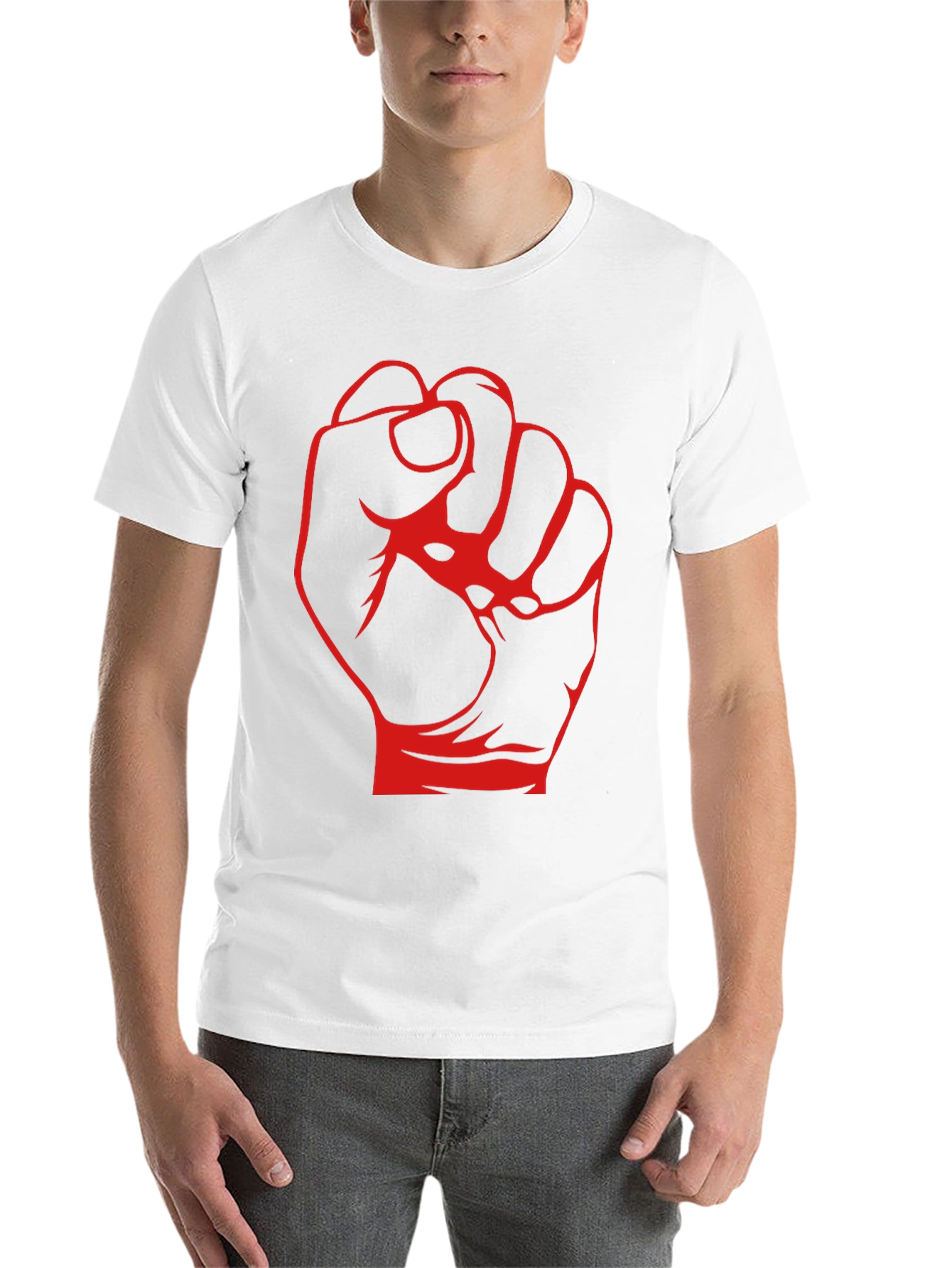 Black Red Fist Graphic Black T-Shirt view 14