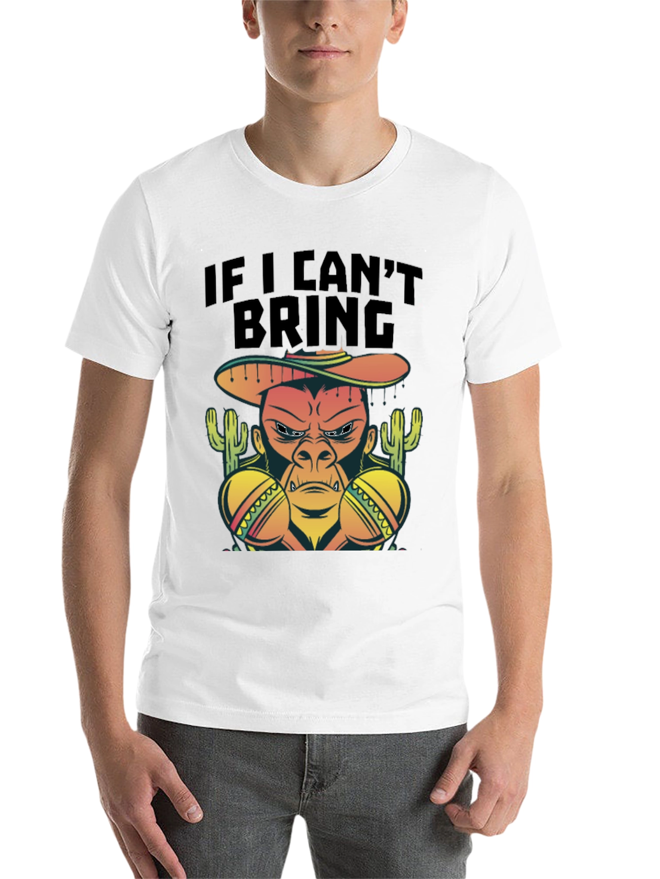 Black Funny Mexican Gorilla T-Shirt view 14