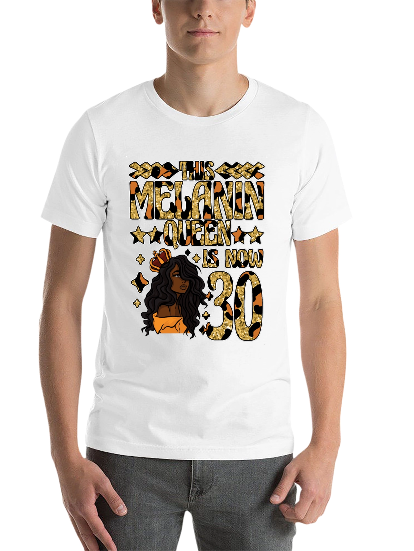 Melanin Queen 30th Birthday Graphic T-Shirt - 14