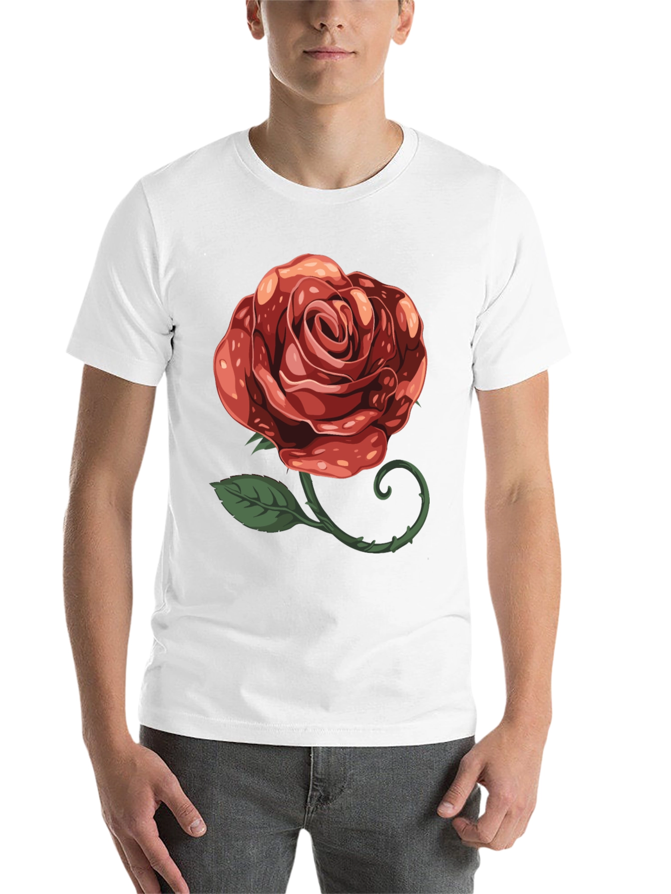 Rose Graphic T-Shirt - Stylish Floral Design - 14
