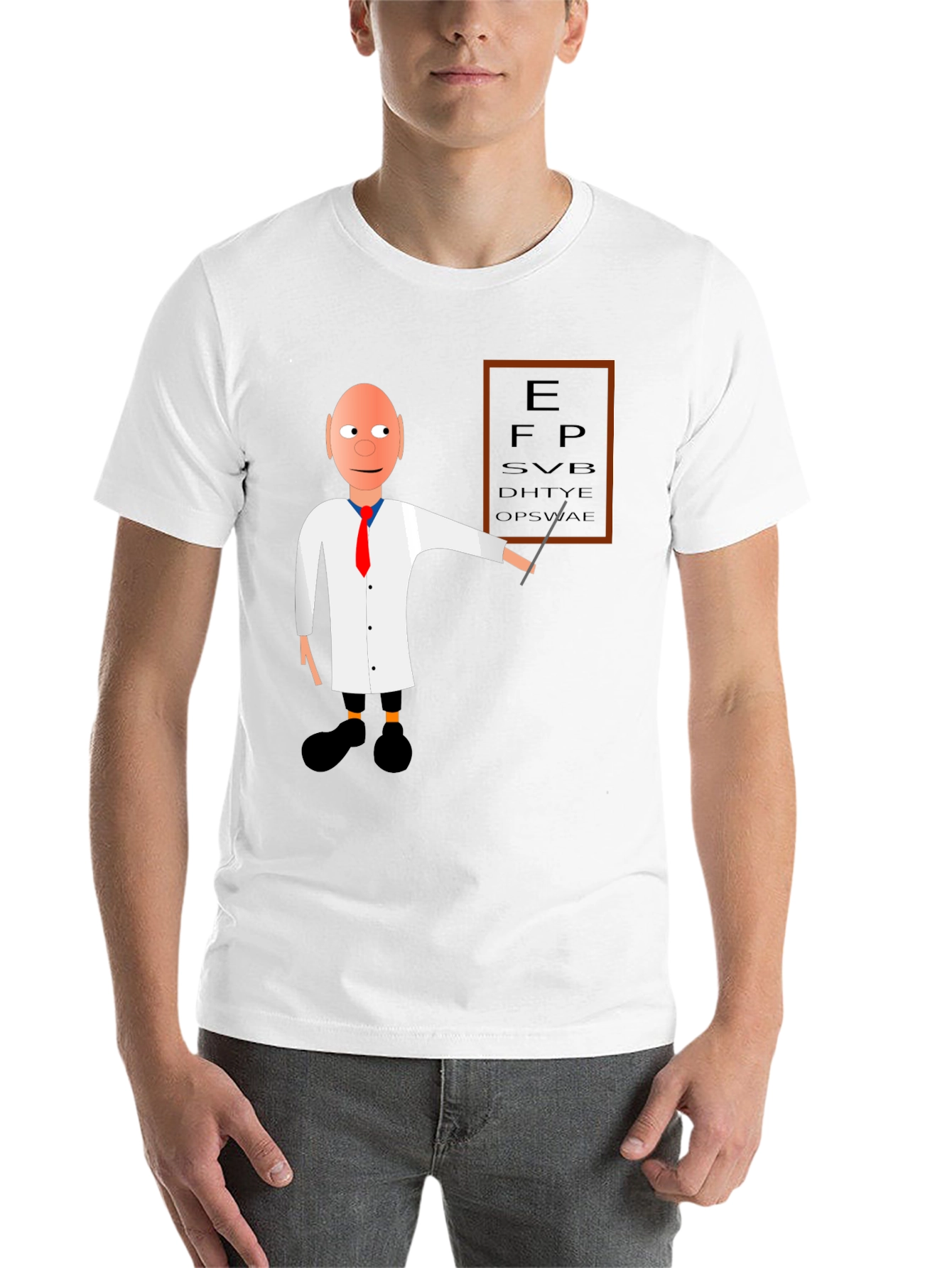 Black Funny Optometrist Eye Chart T-Shirt view 14