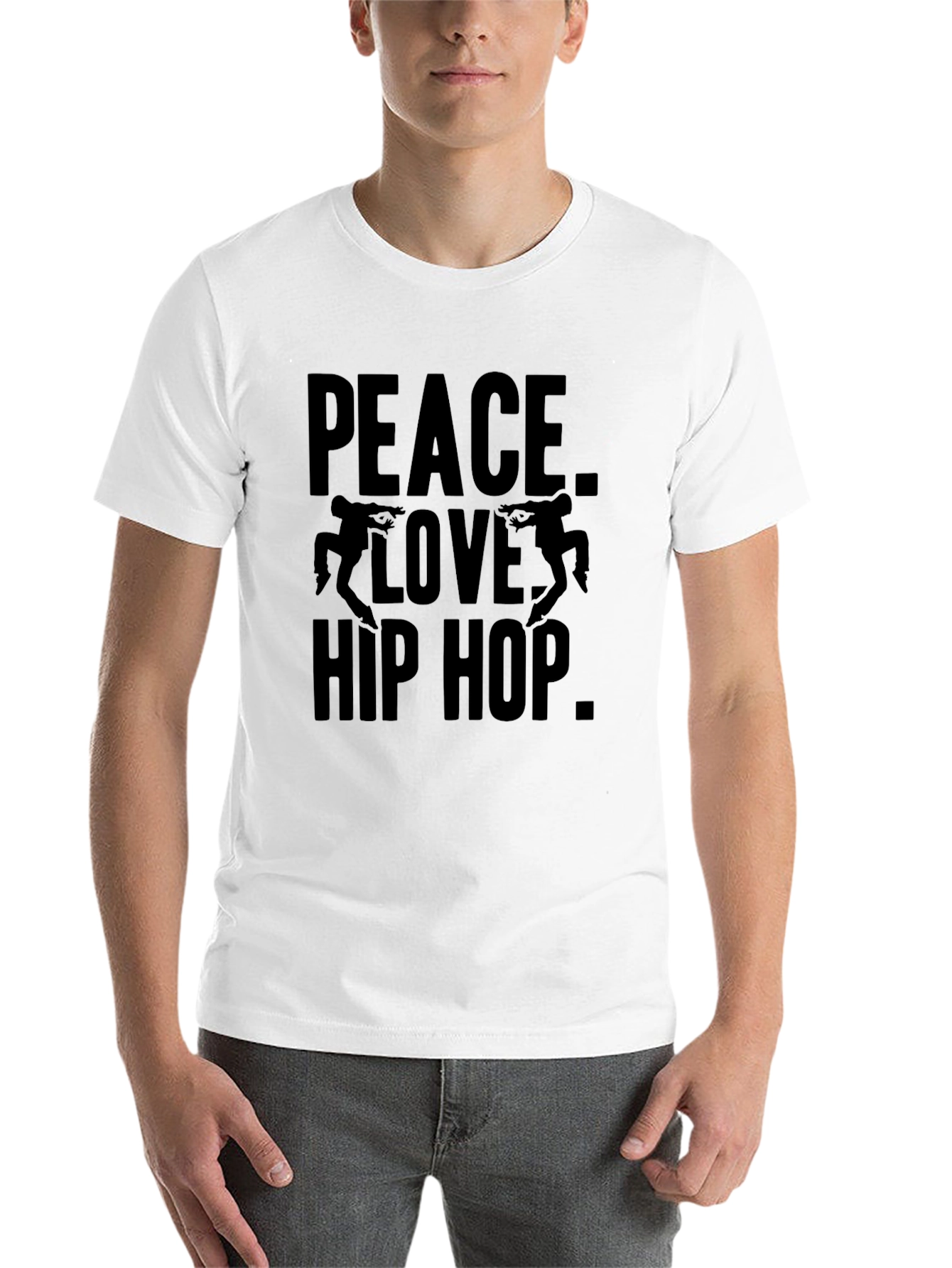 Black Peace Love Hip Hop Black Graphic T-Shirt view 14