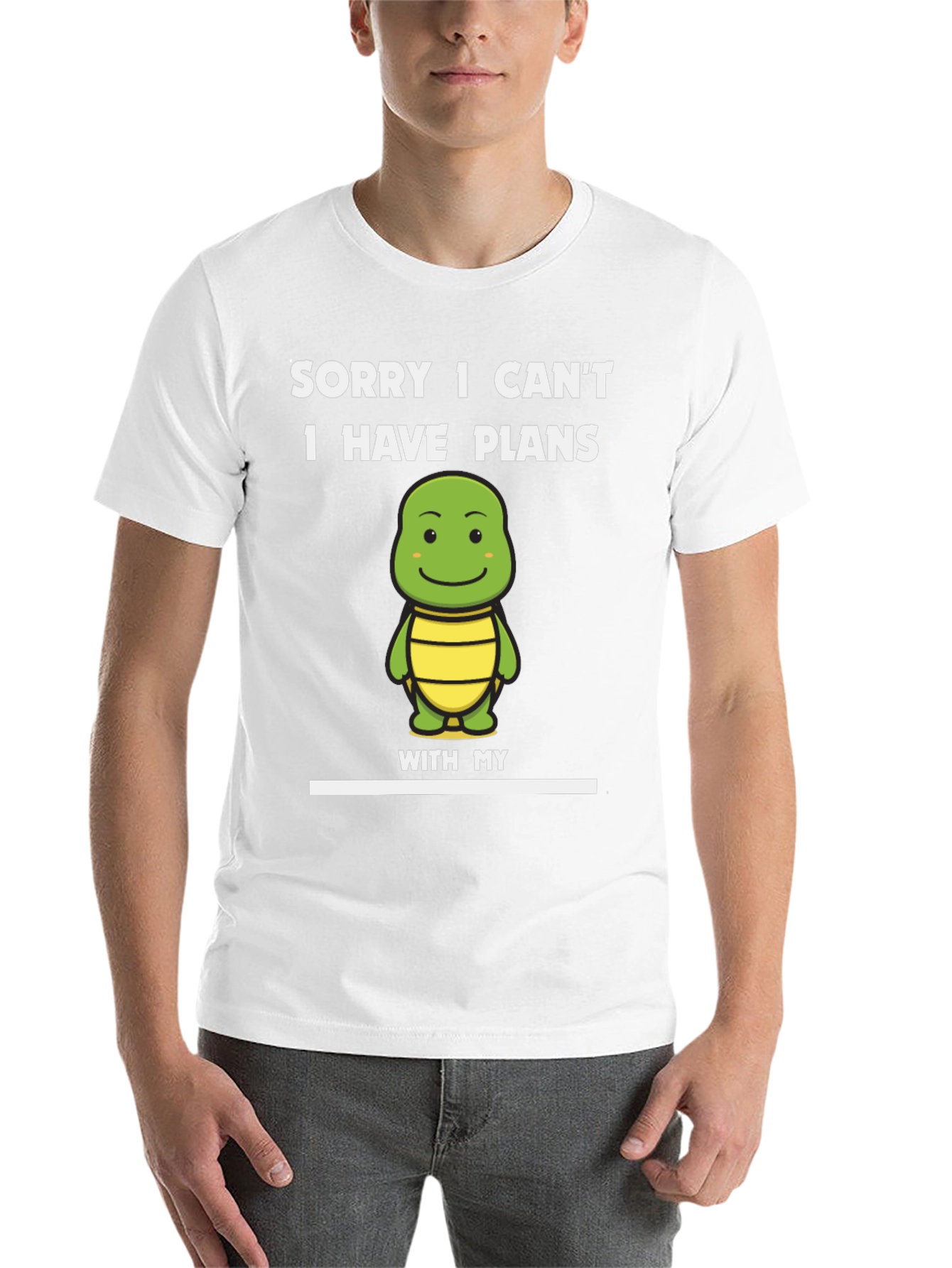 Black Funny Turtle Plans T-Shirt view 14