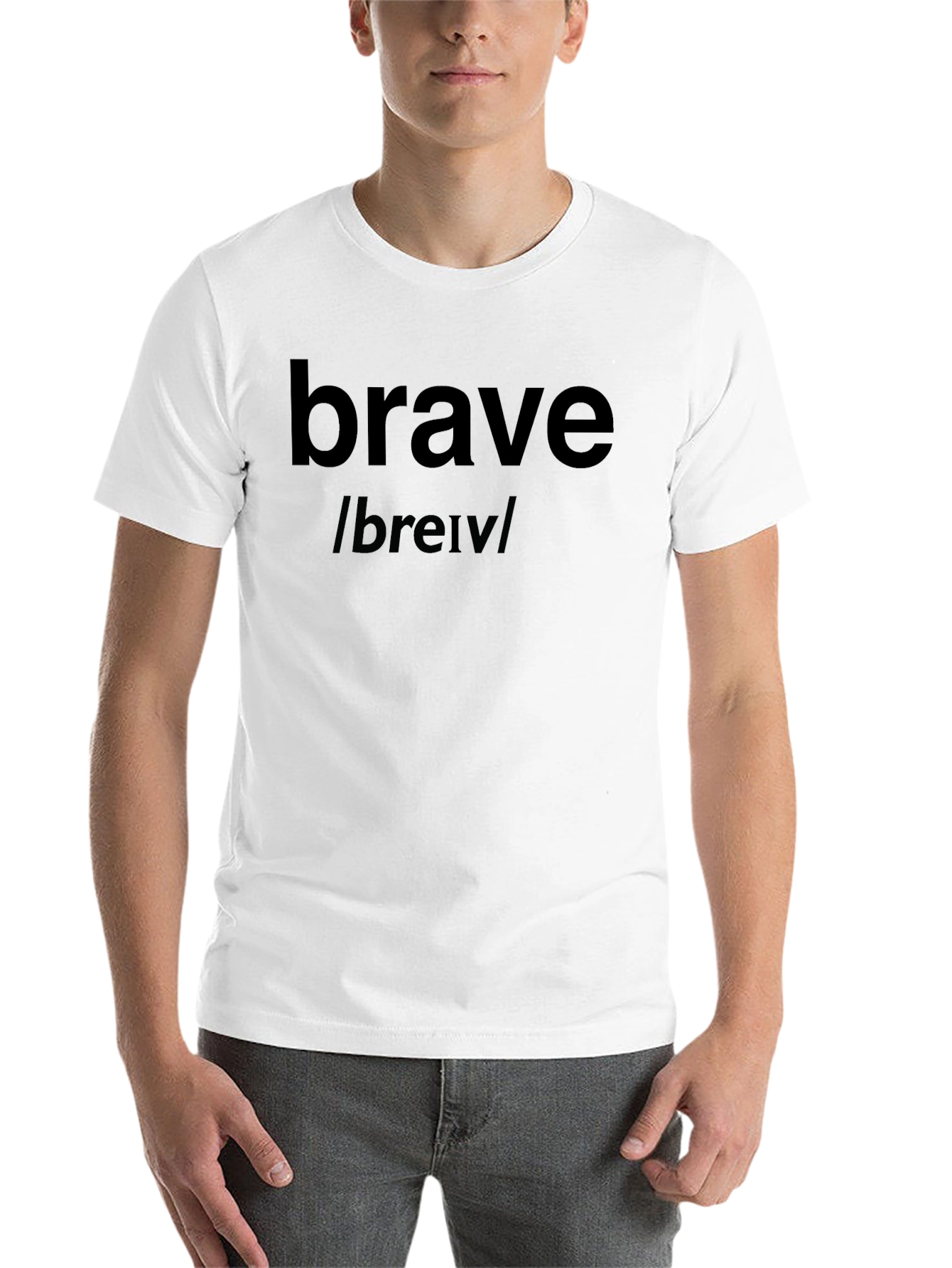 Black Brave Definition T-Shirt - Black Cotton Tee view 14