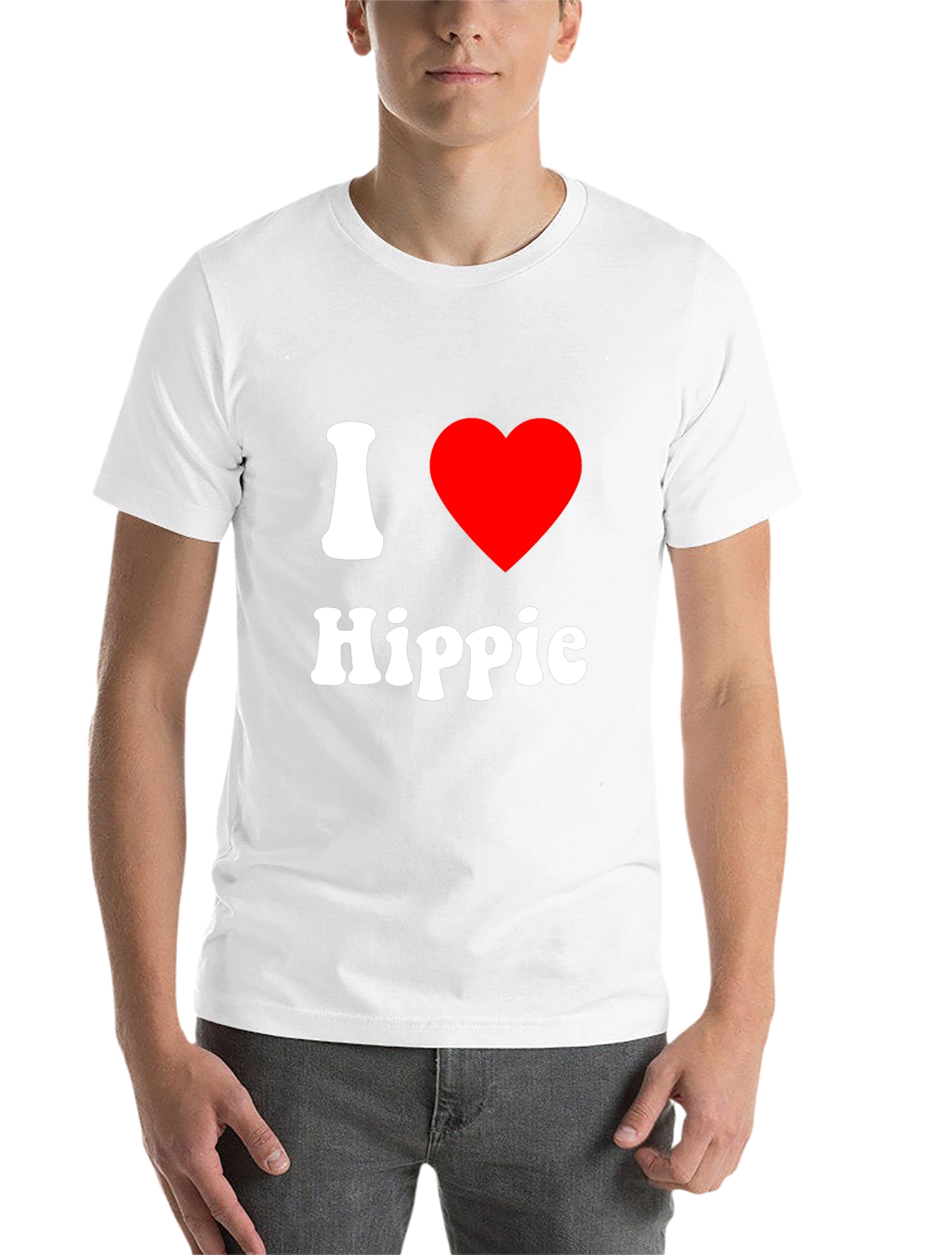 Black I Love Hippie Graphic T-Shirt view 14