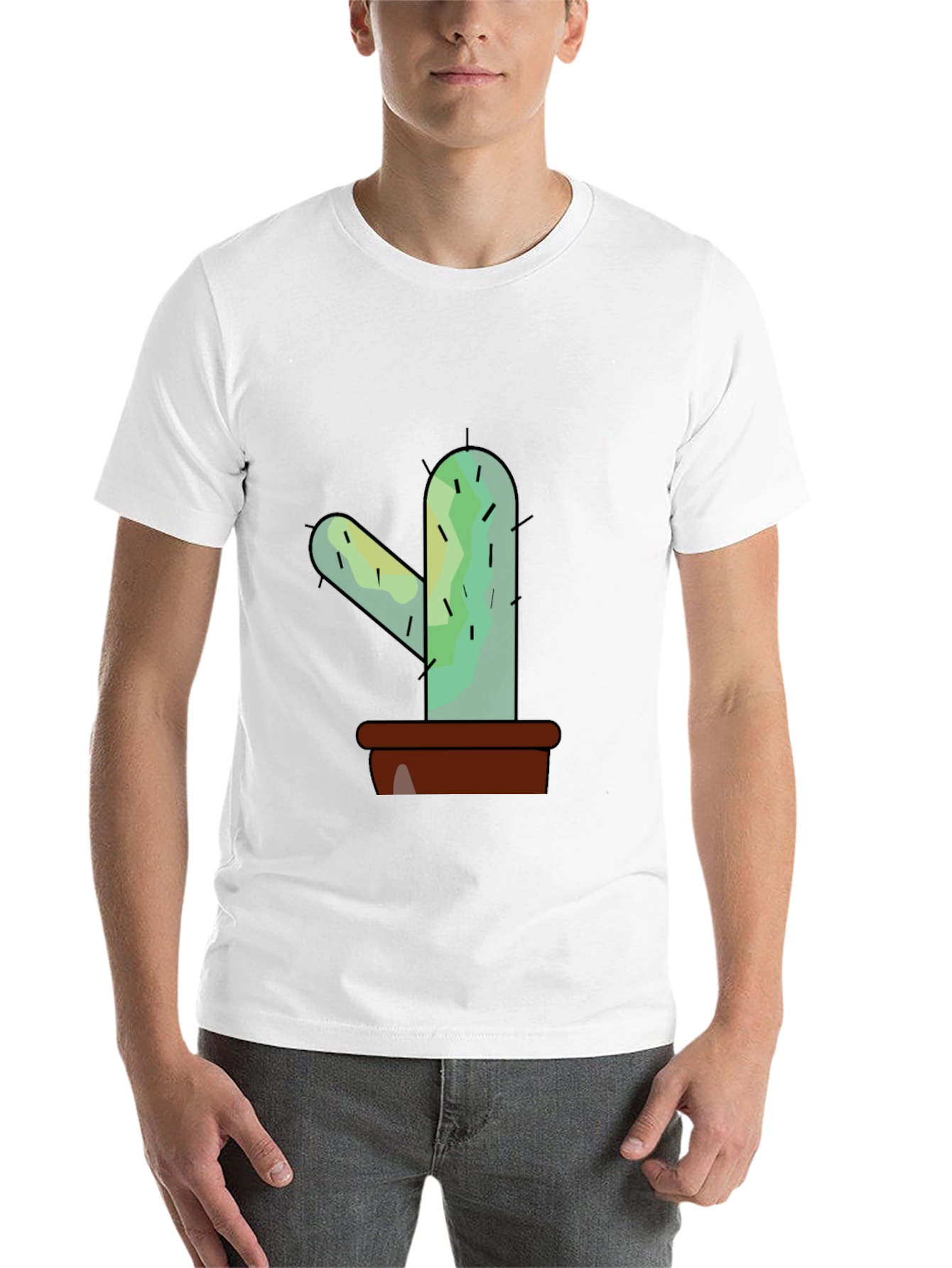 Black Cactus Graphic Tee - Trendy Unisex Style view 14