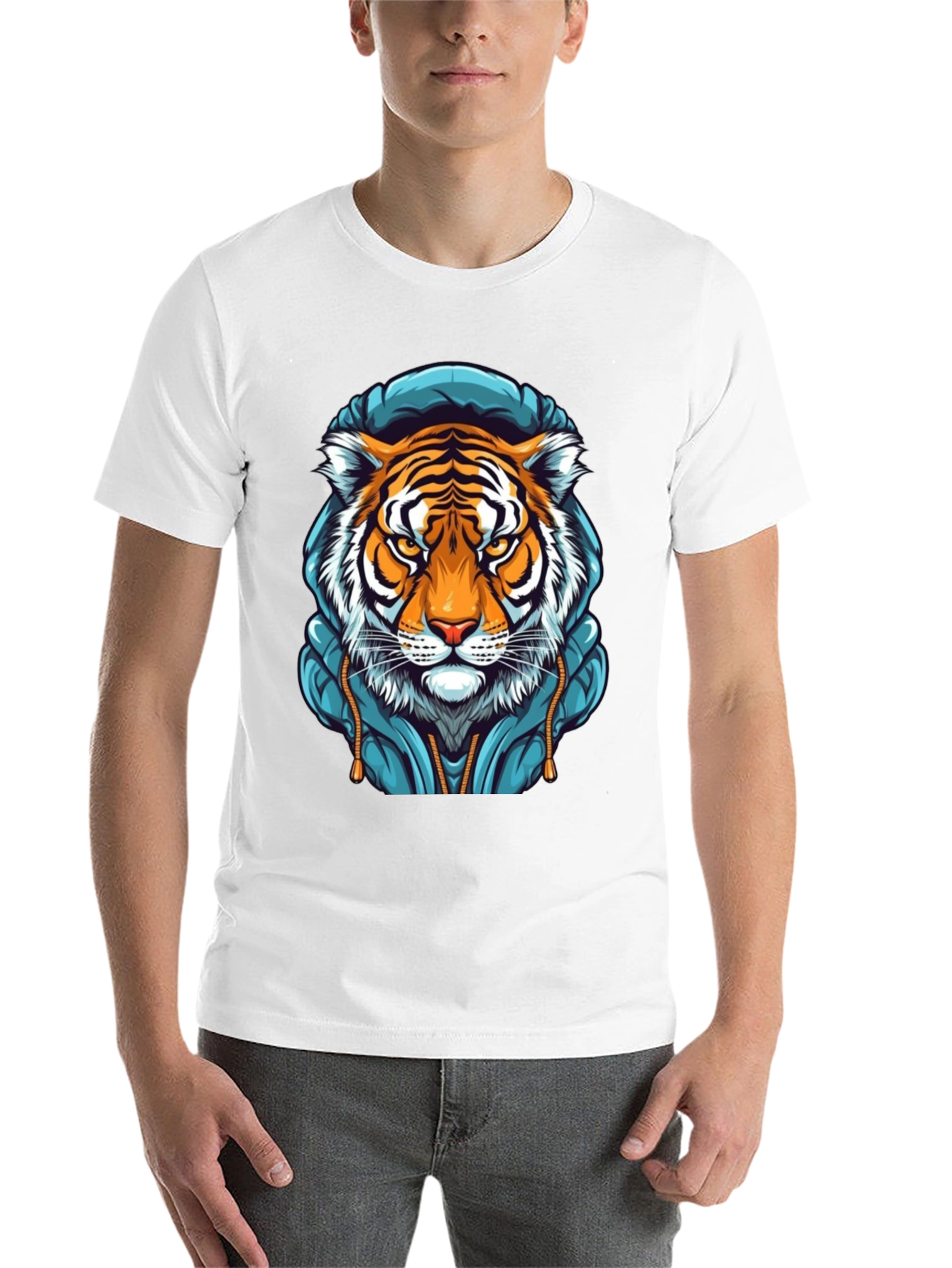 Tiger Hoodie T-Shirt - Cool Graphic Tee - 14