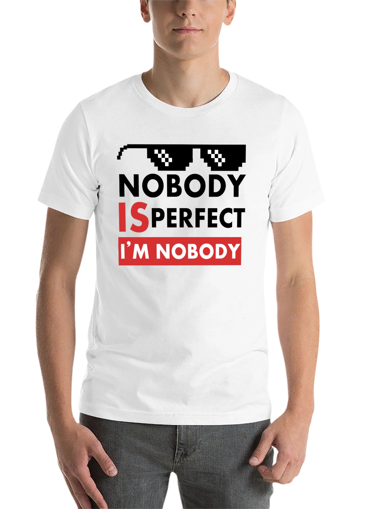 Black Nobody is Perfect Graphic Tee - Funny Slogan T-Shirt view 14