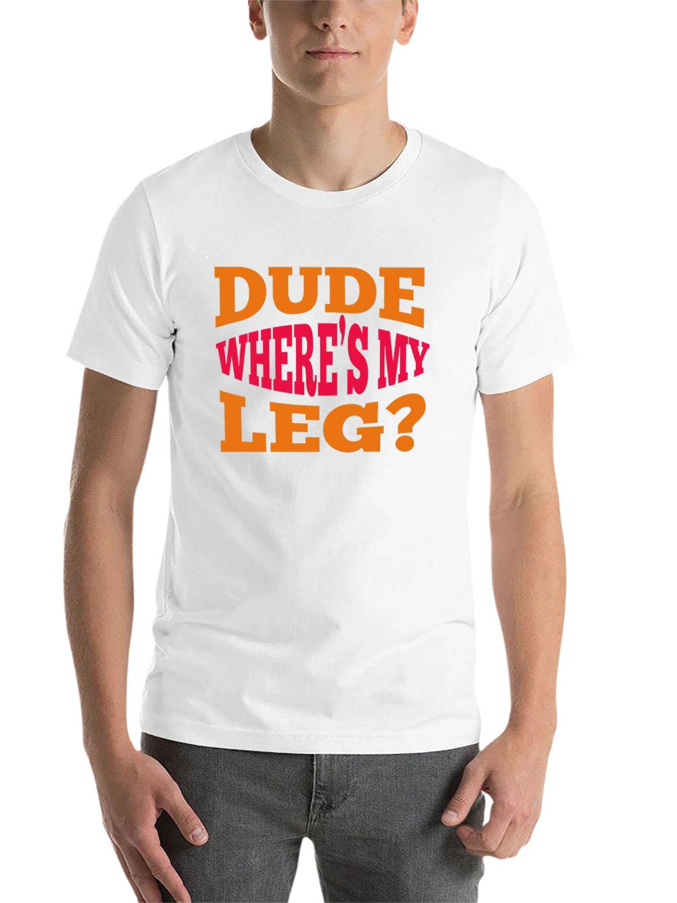 Black Dude Where's My Leg? Graphic T-Shirt - Funny view 14