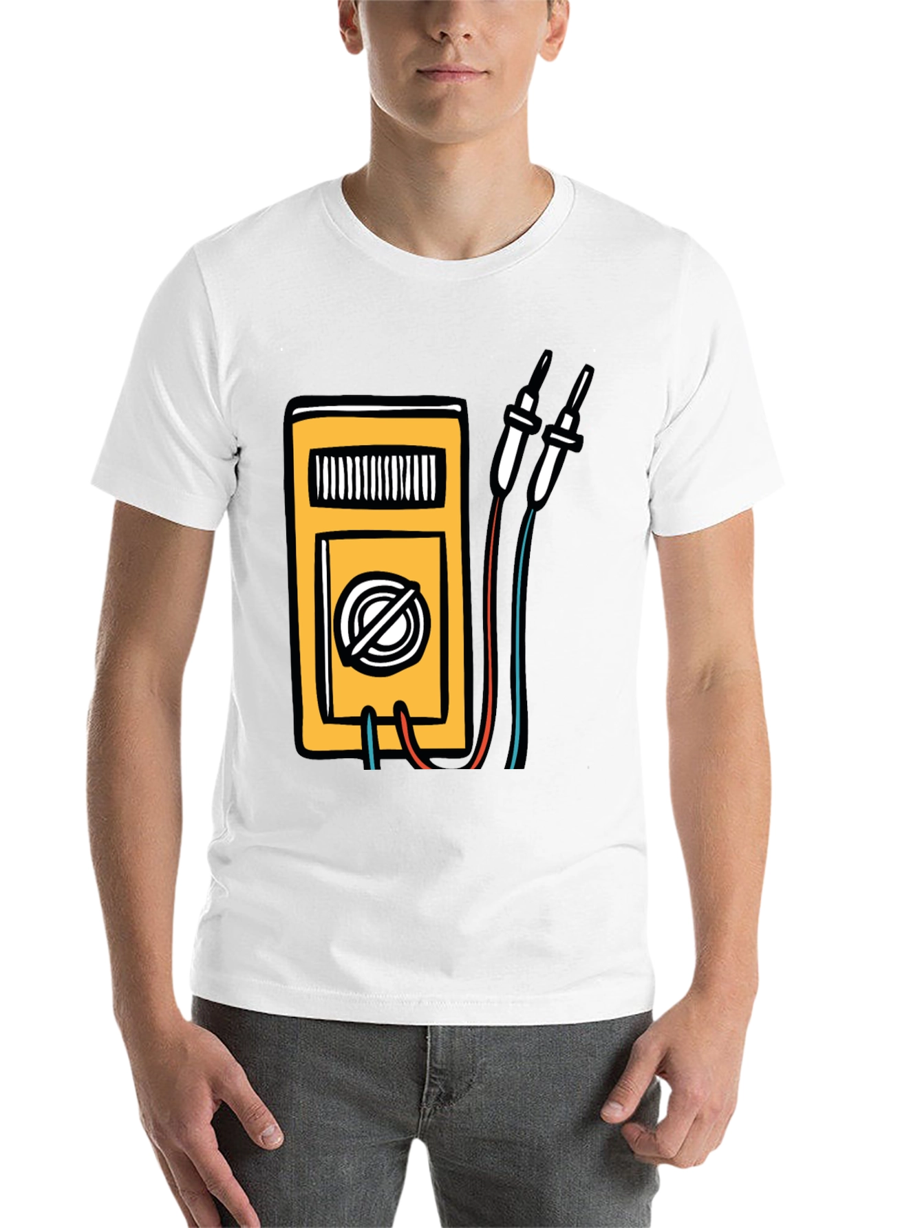 Black Electrician Multimeter Graphic Black T-Shirt view 14