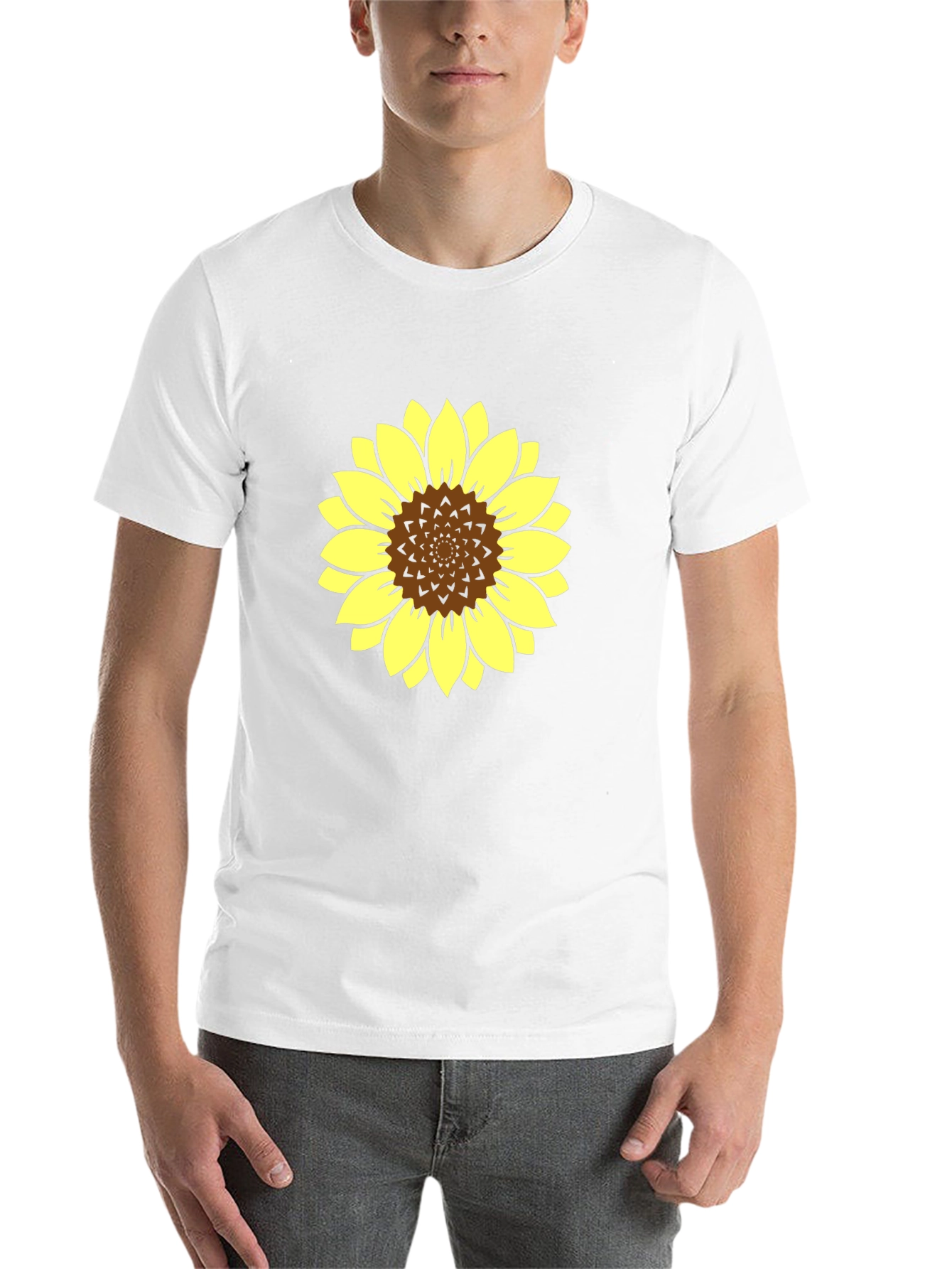 Black Sunflower Graphic Tee - Stylish Black Cotton T-Shirt view 14
