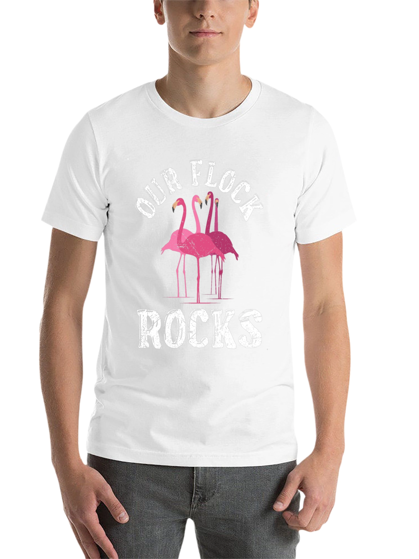 Black Our Flock Rocks Flamingo Graphic Tee view 14