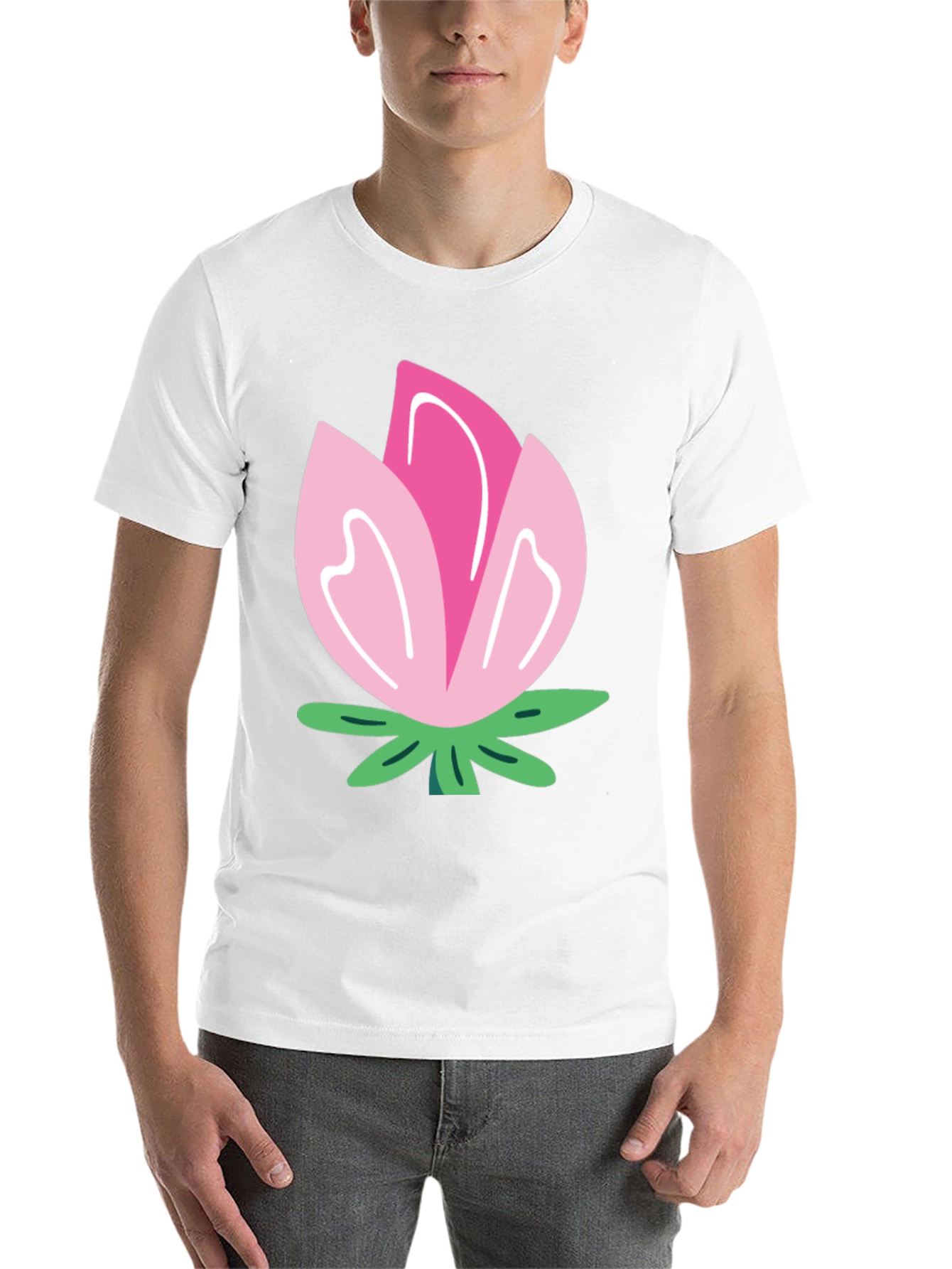 Black Pink Flower Graphic T-Shirt - Soft Cotton Blend view 14
