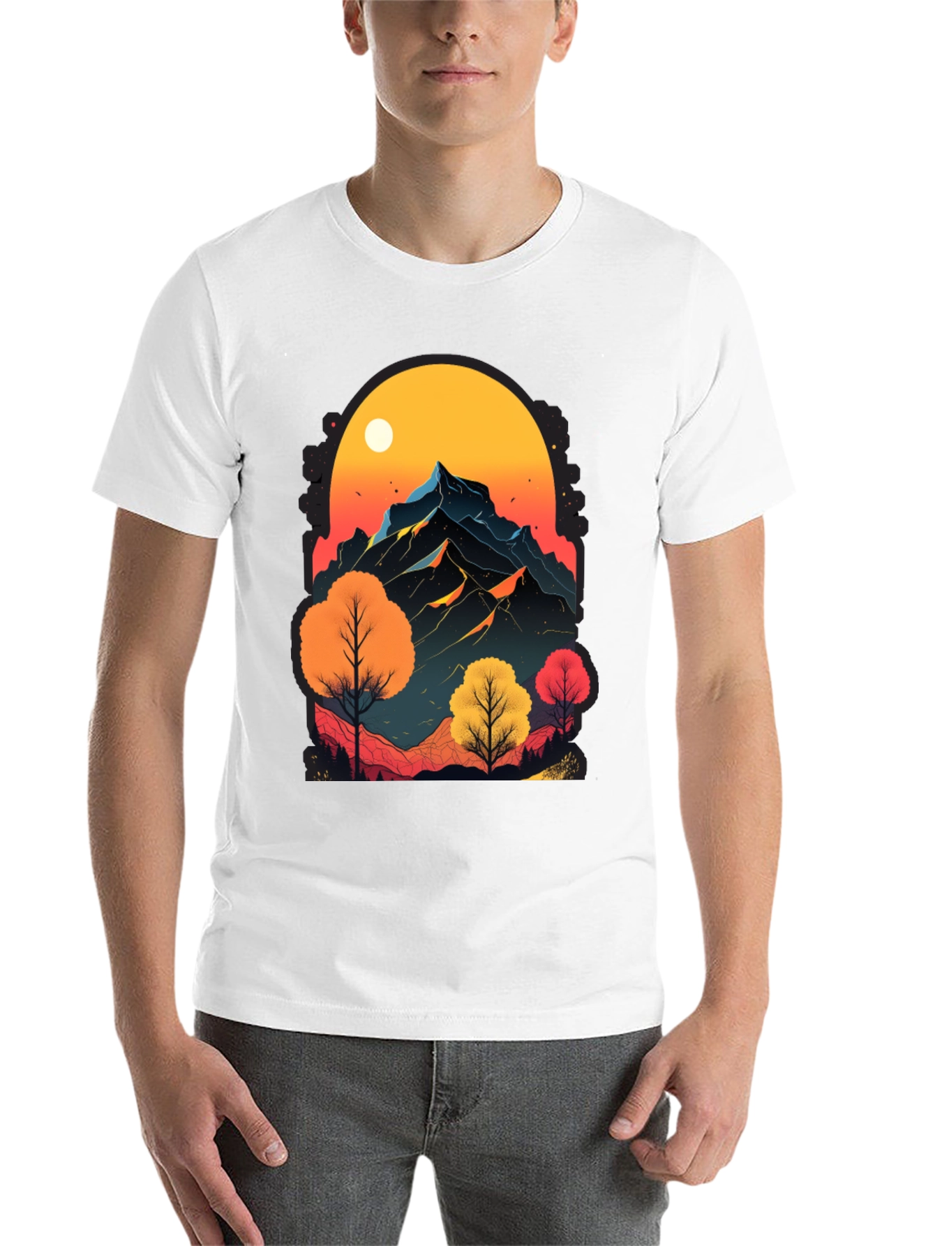 Black Mountain Sunset Graphic Tee - Nature Inspired Design view 14