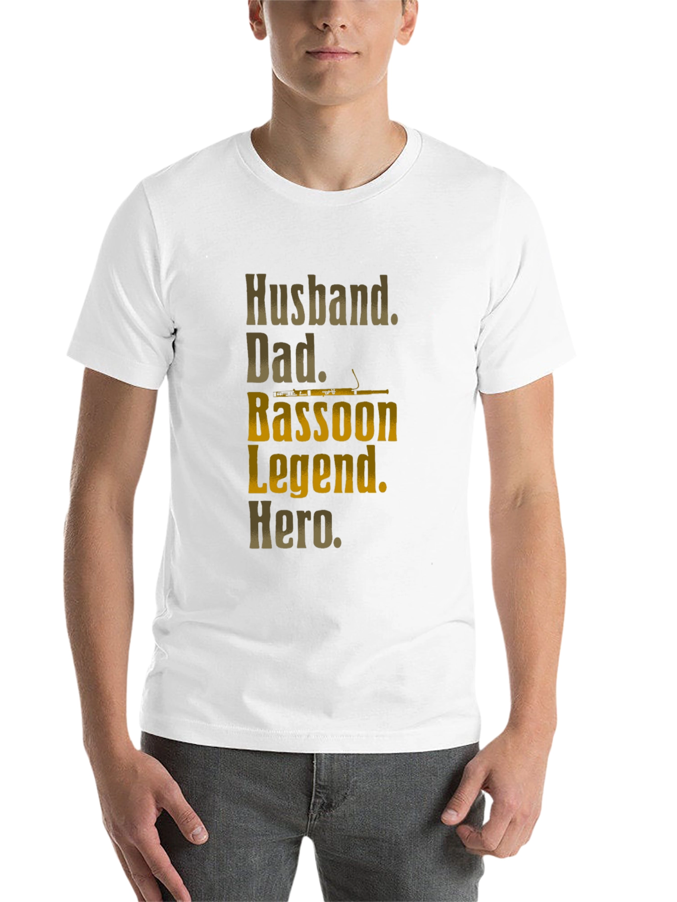 Black Husband Dad Bassoon Legend Hero Men's Black T-Shirt view 14