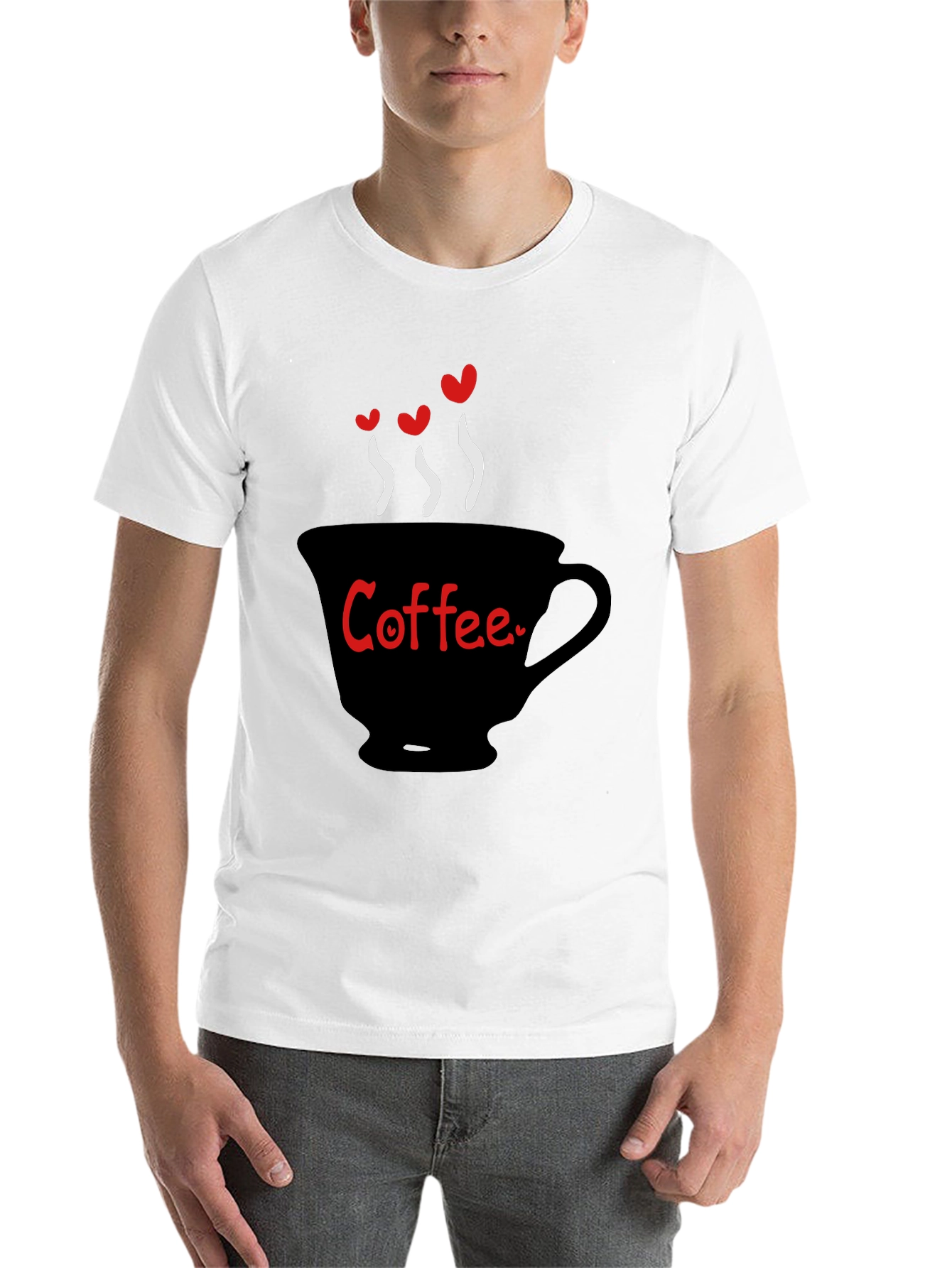 Black Coffee Lover T-Shirt - Heart Steam Design view 14