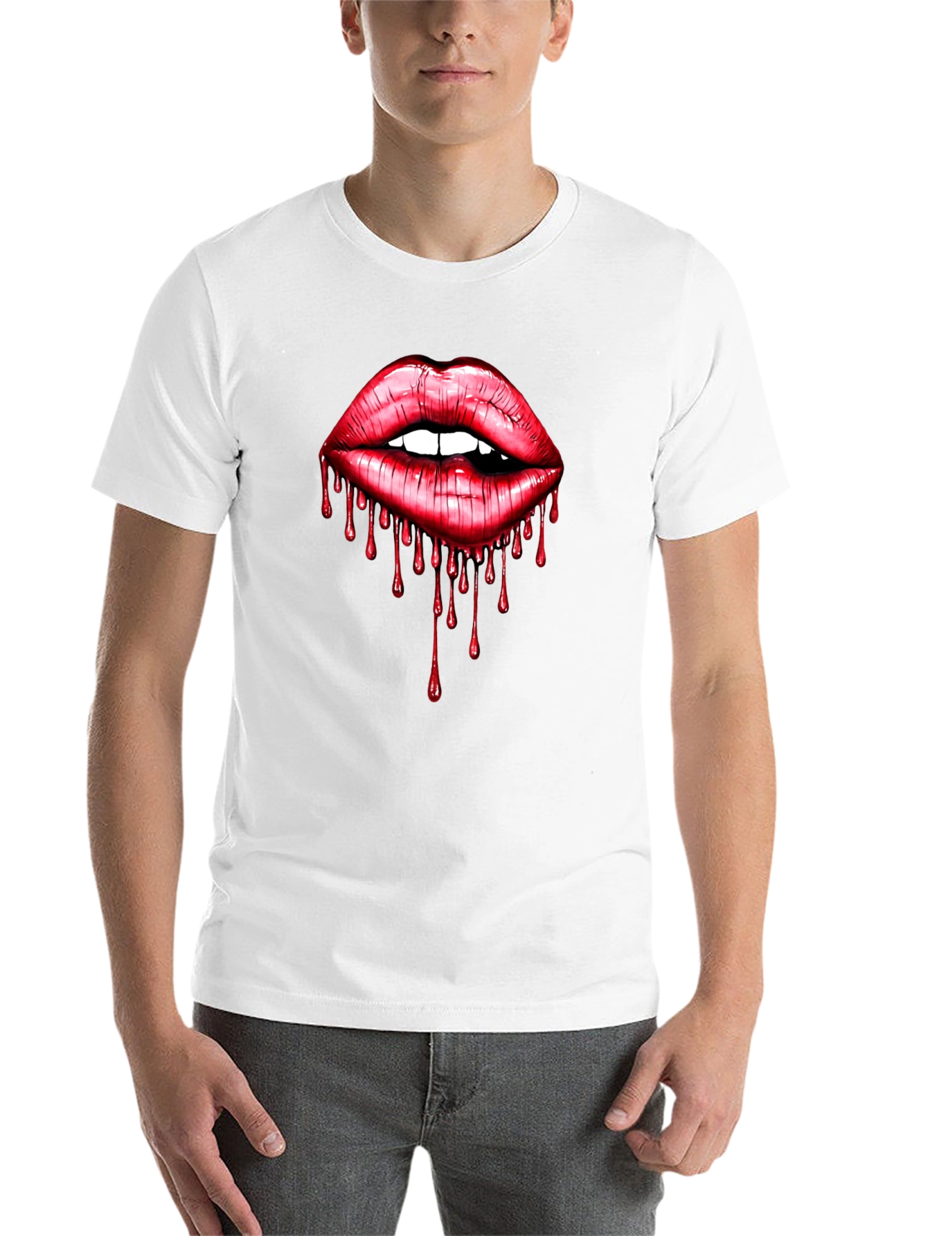Black Bloody Lips Graphic Tee - Unisex view 14