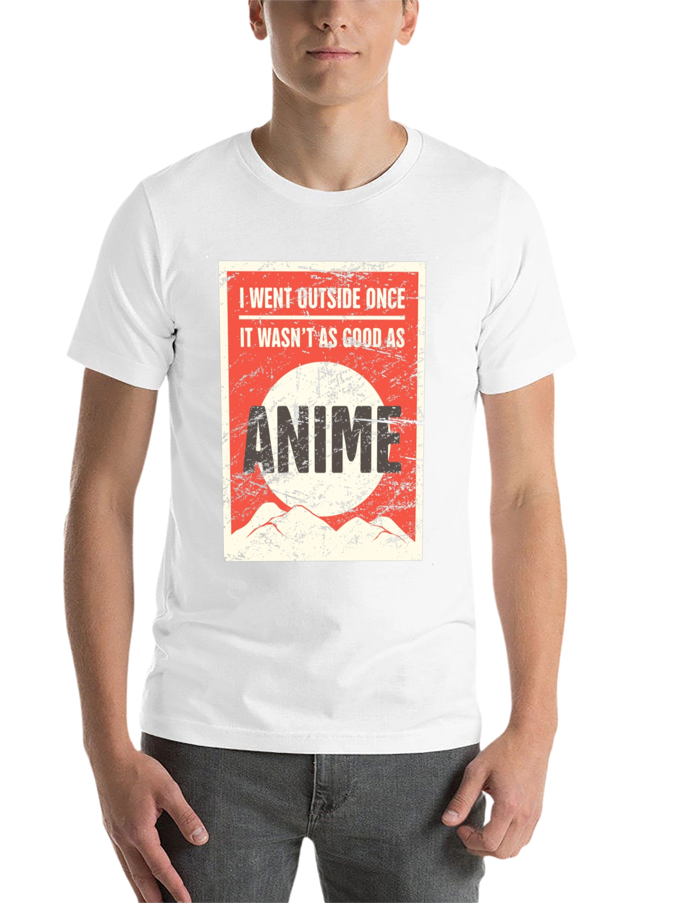 Black Anime Lover Graphic Tee - I Went Outside Once T-Shirt view 14
