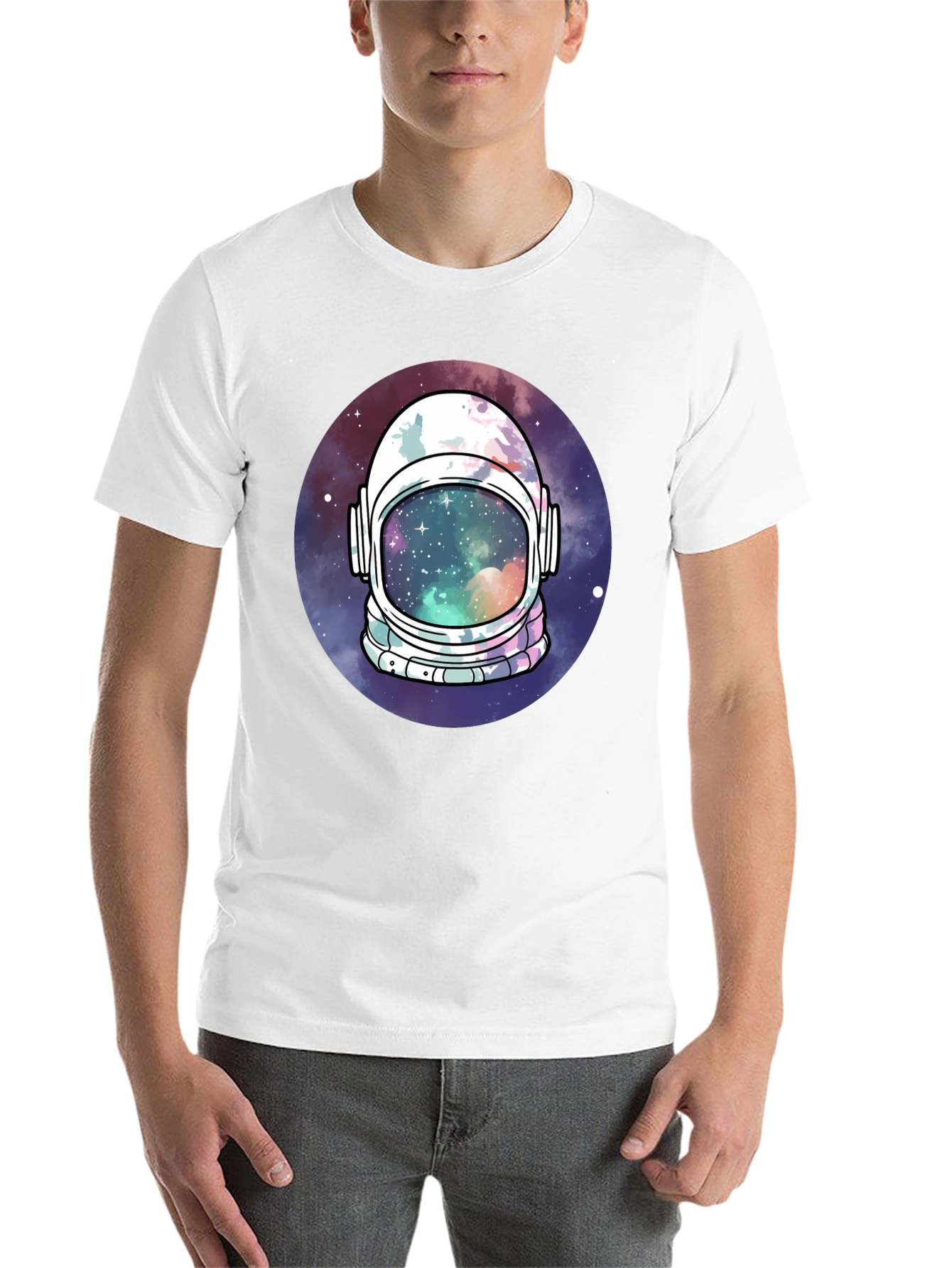Black Astronaut Helmet Space T-Shirt view 14
