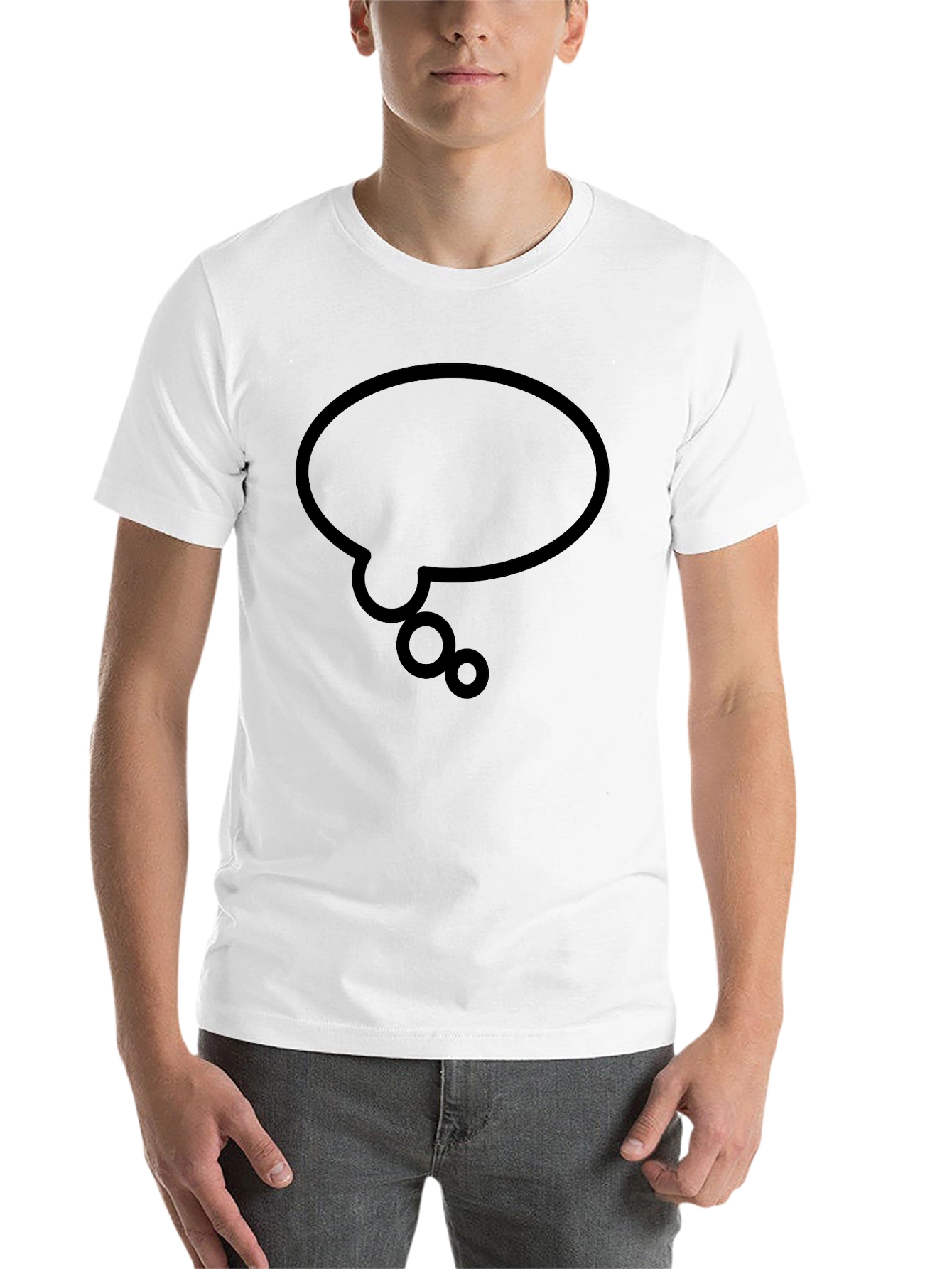 Black Black T-Shirt with Think Bubble Design view 14