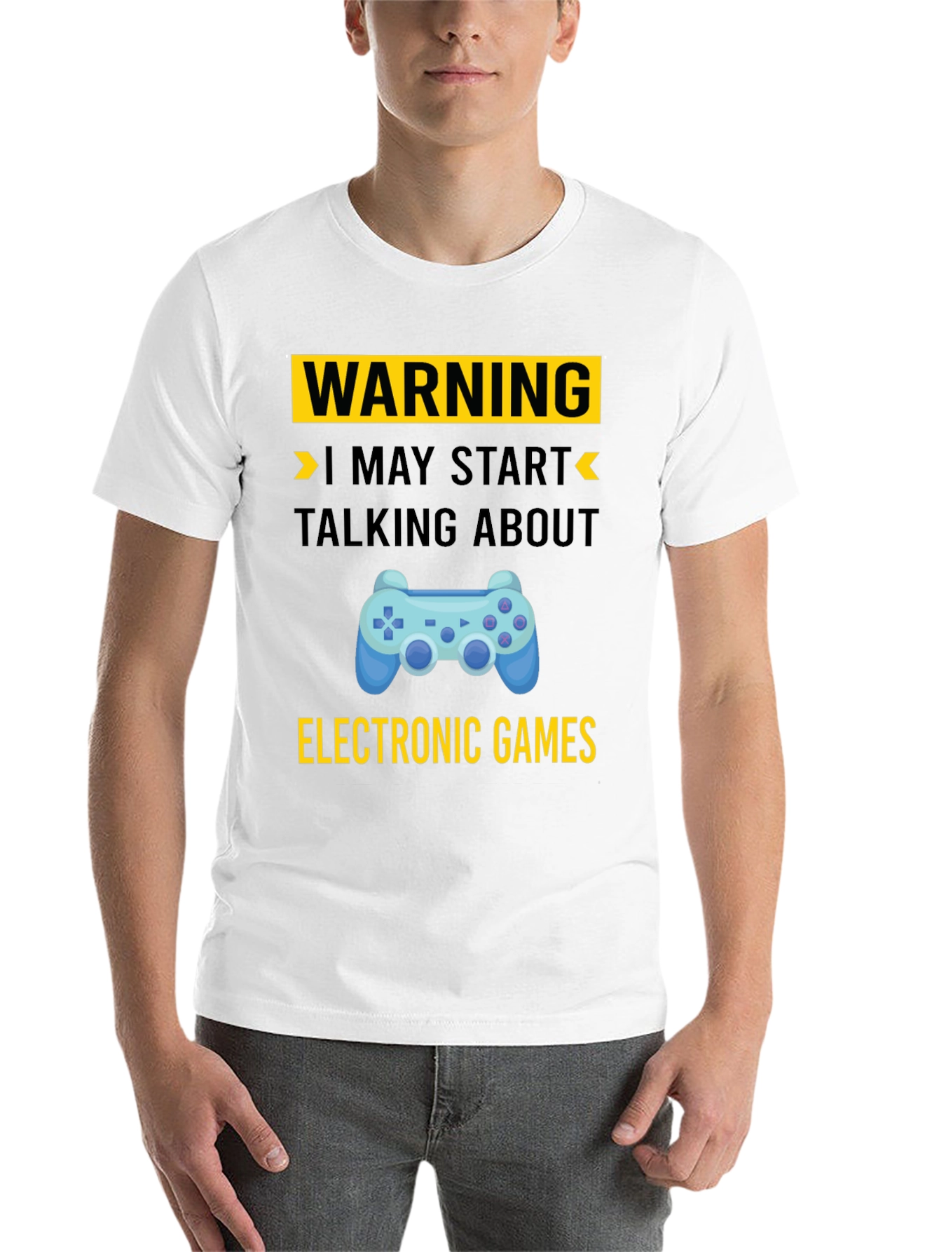 Black Warning Electronic Games T-Shirt view 14