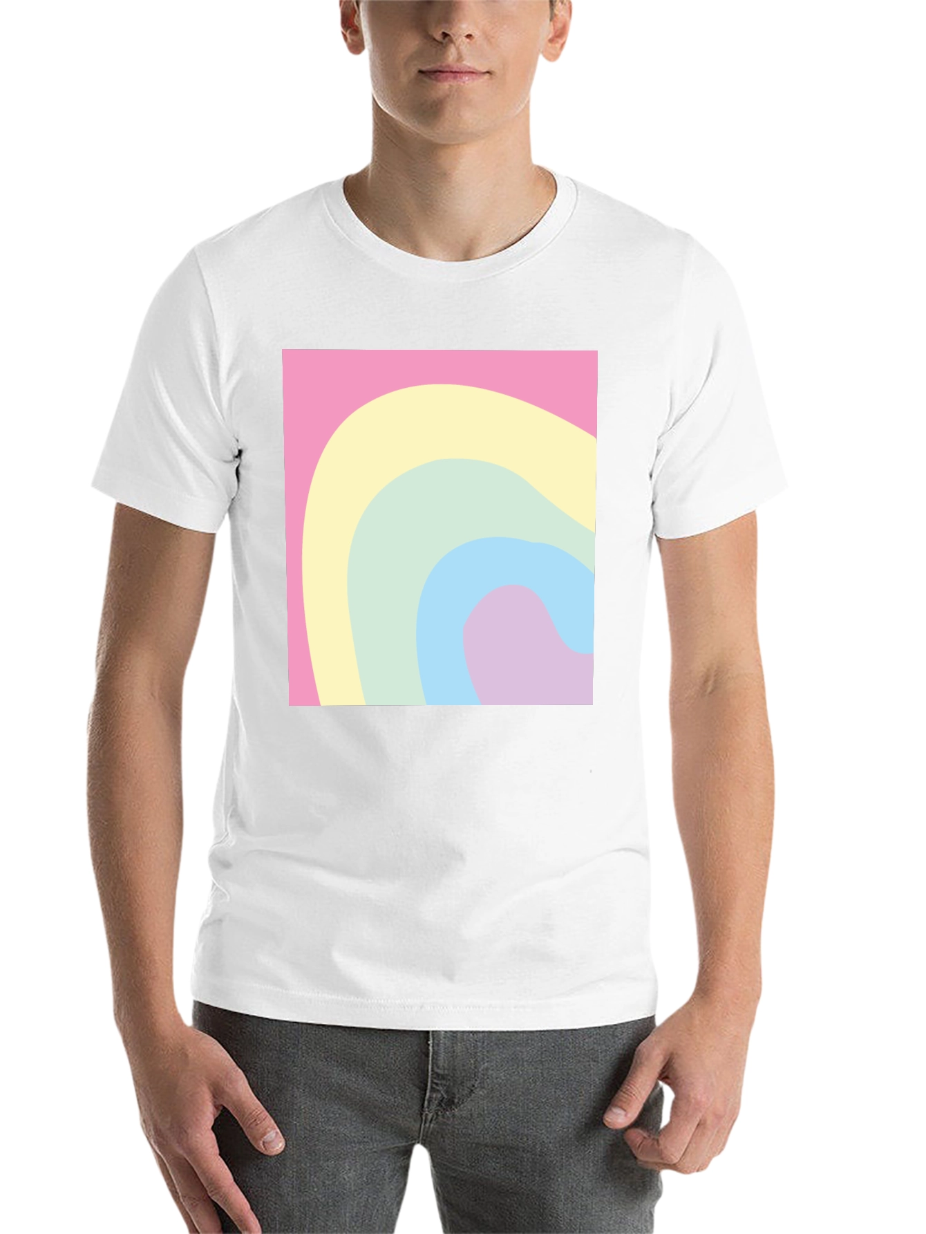 Black Pastel Wave Tee - Modern Graphic Comfort view 14