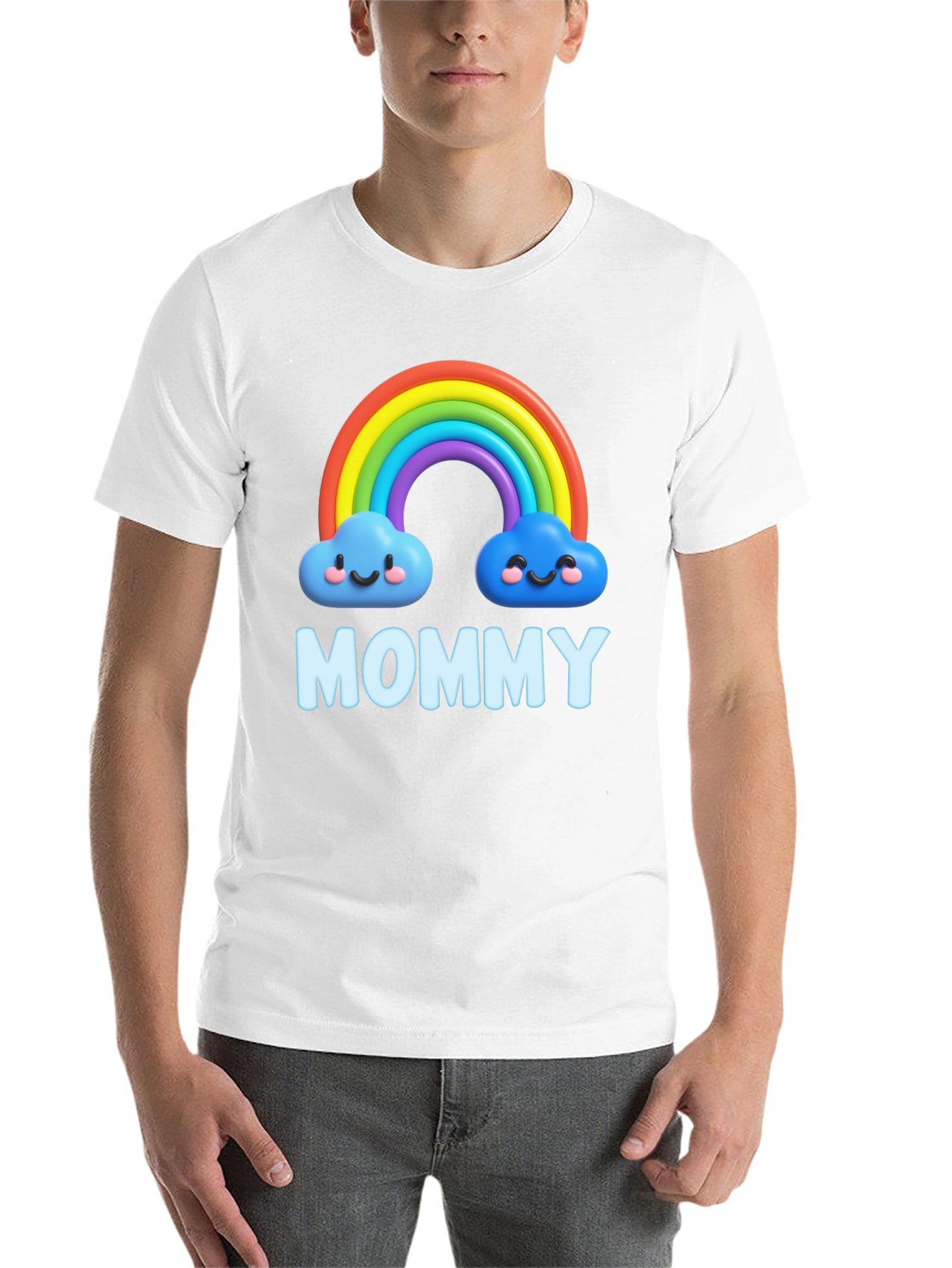 Black Rainbow Mommy Graphic T-Shirt - Cute & Comfortable! view 14