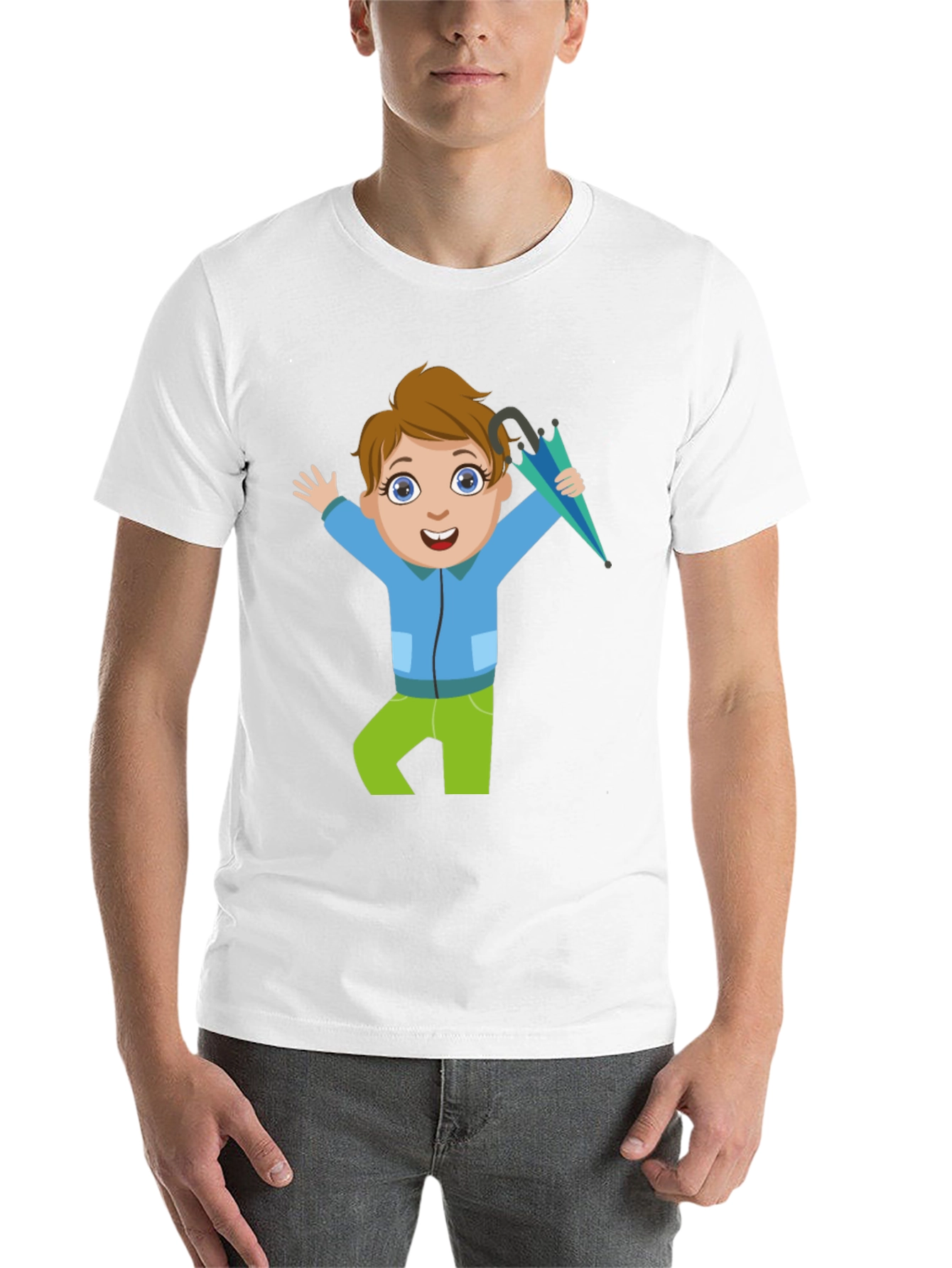 Black Cartoon Boy Black T-Shirt view 14