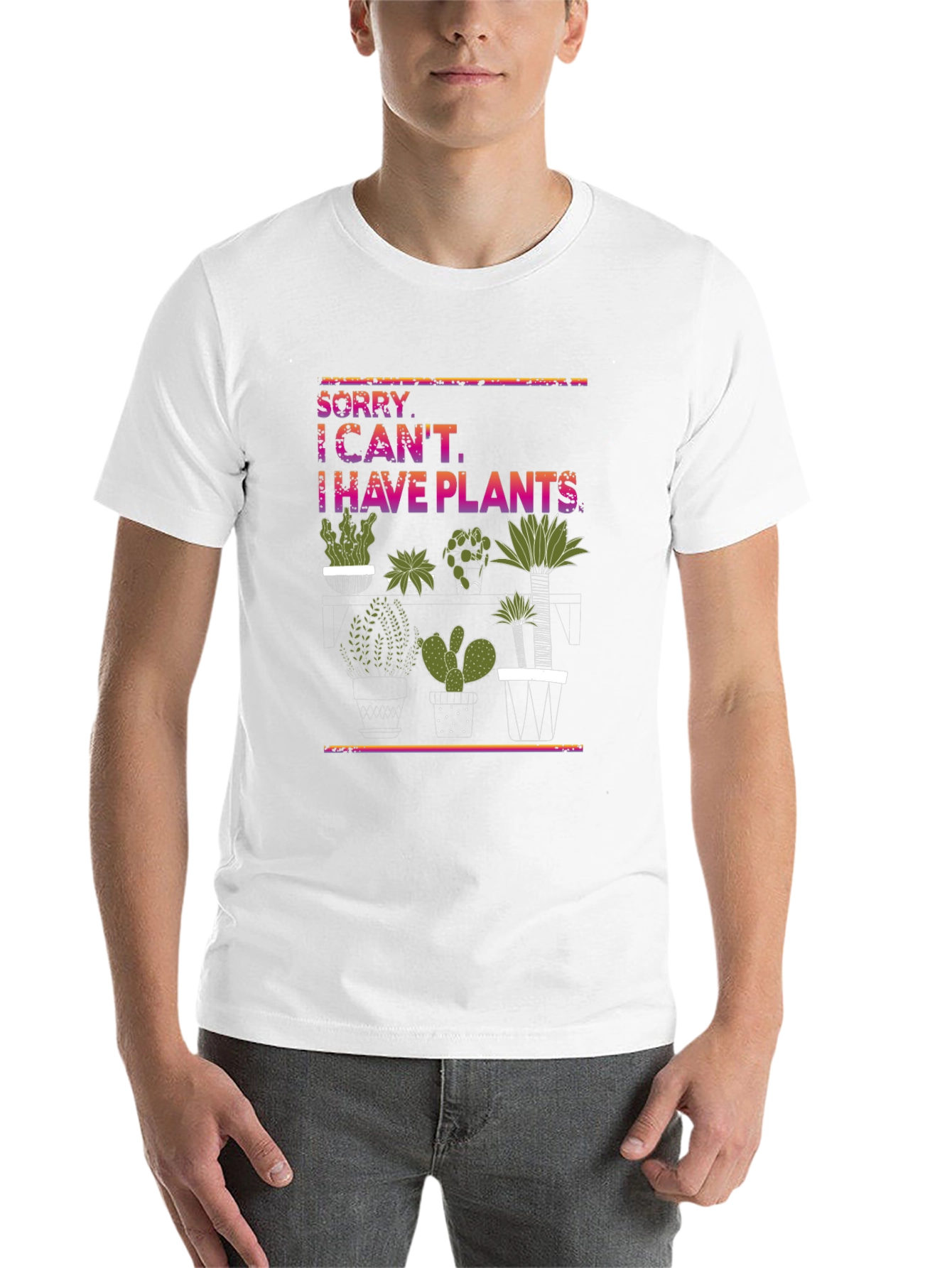 Black Plant Lover T-Shirt - Sorry I Can't, I Have Plants! view 14