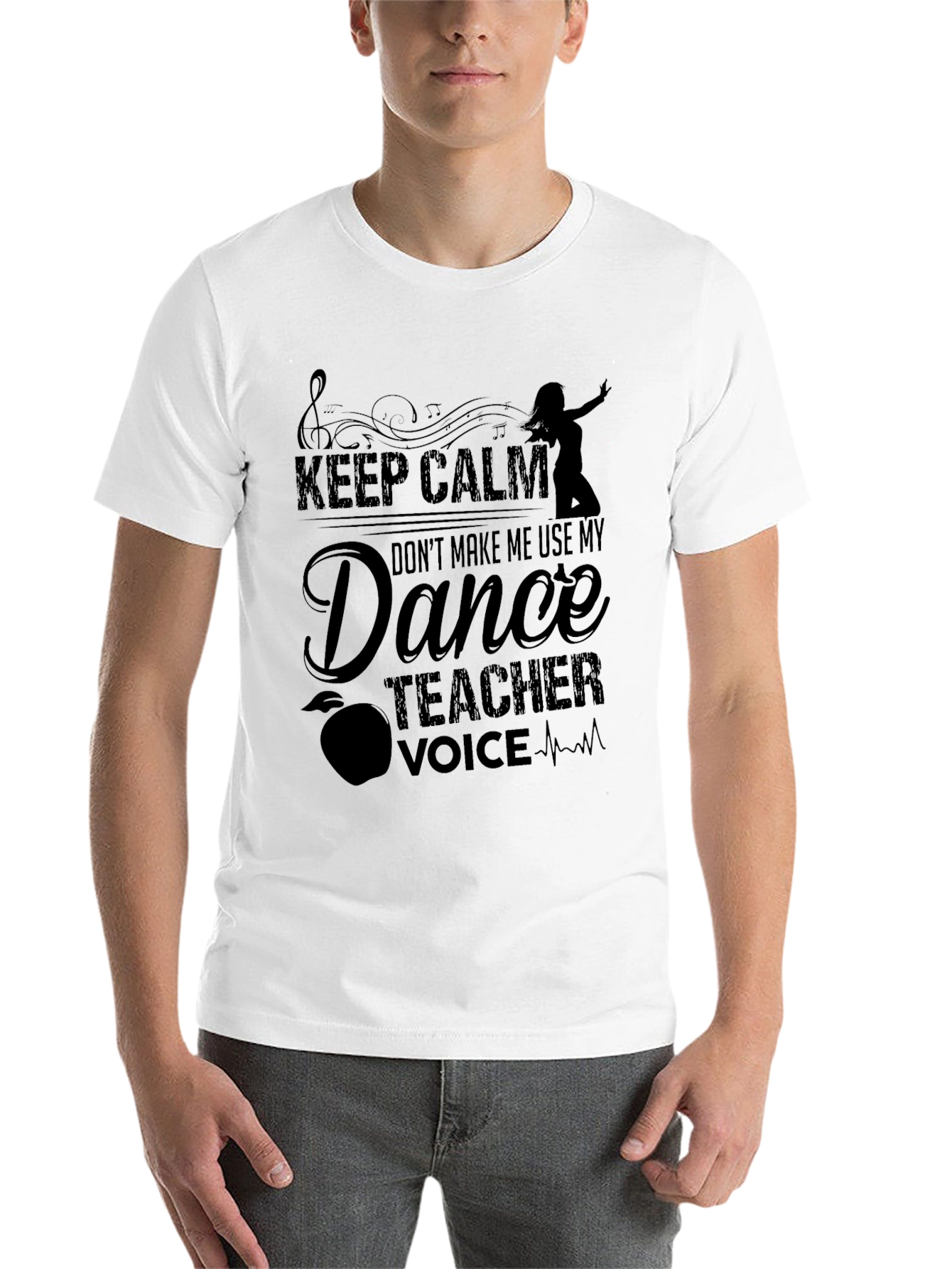 Black Dance Teacher Graphic T-Shirt - Keep Calm Design view 14