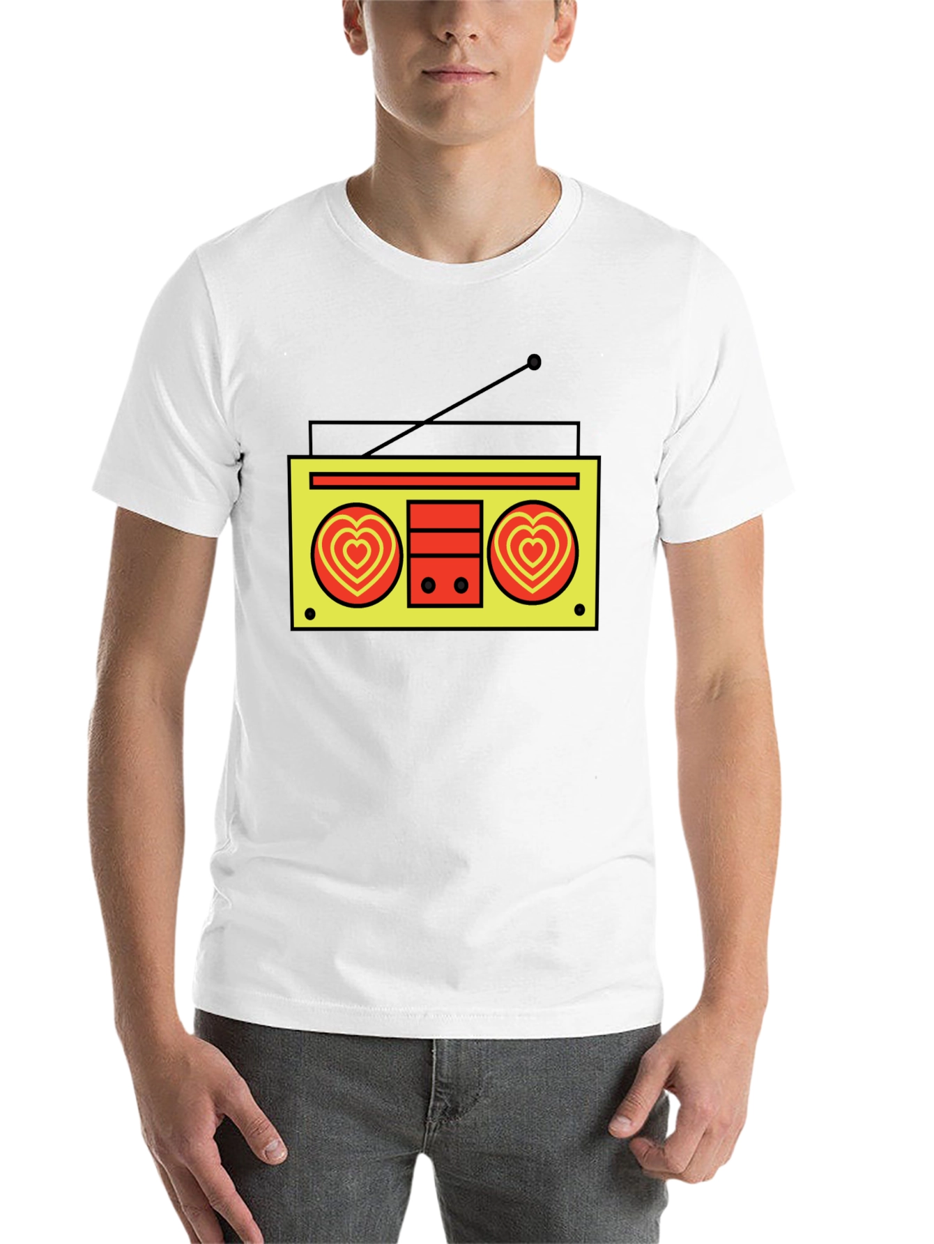 Black Retro Radio Heart T-Shirt - Black view 14