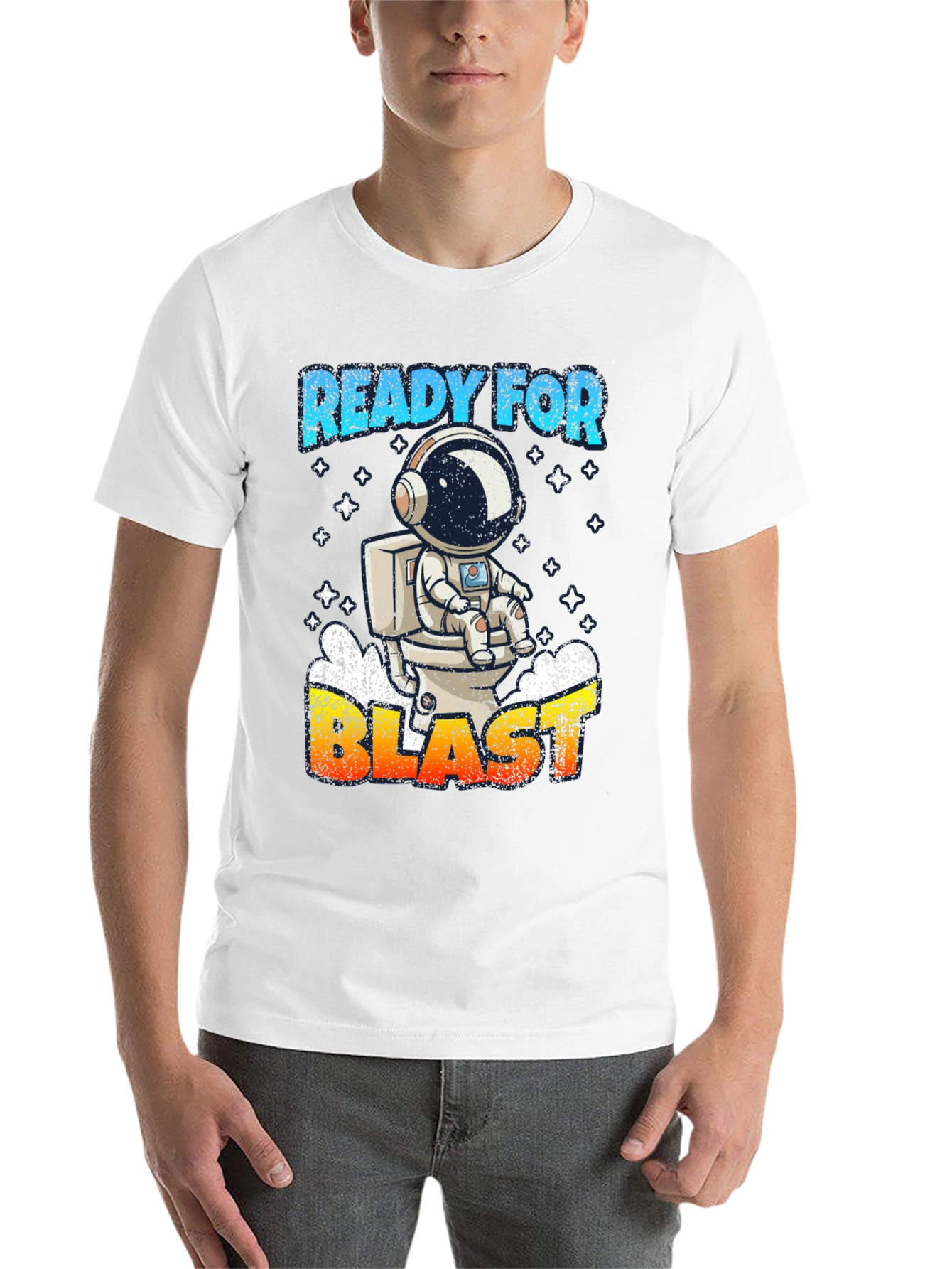 Black Ready for Blast Astronaut T-Shirt - Funny Space Tee view 14