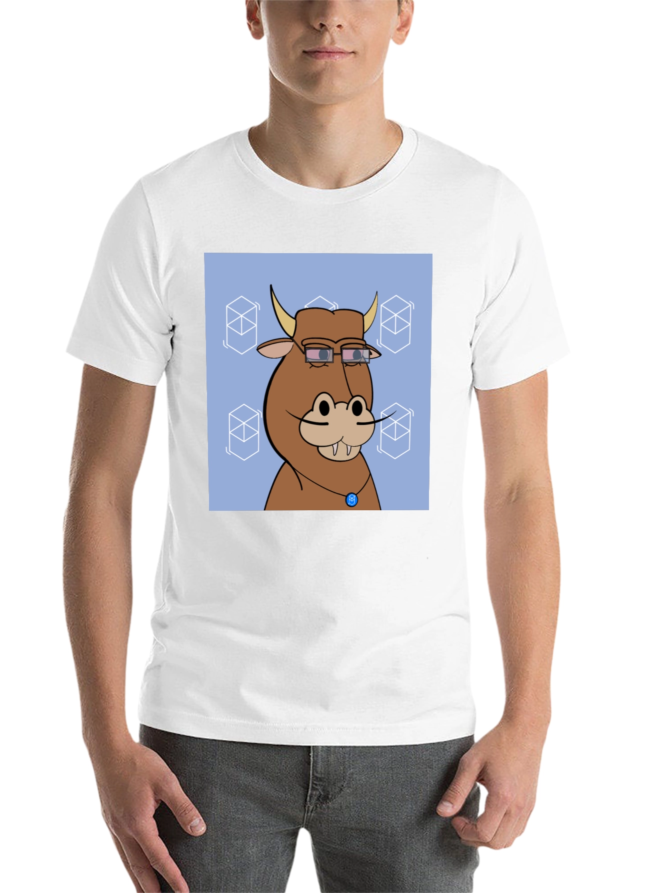 Black Cartoon Bull NFT T-Shirt view 14
