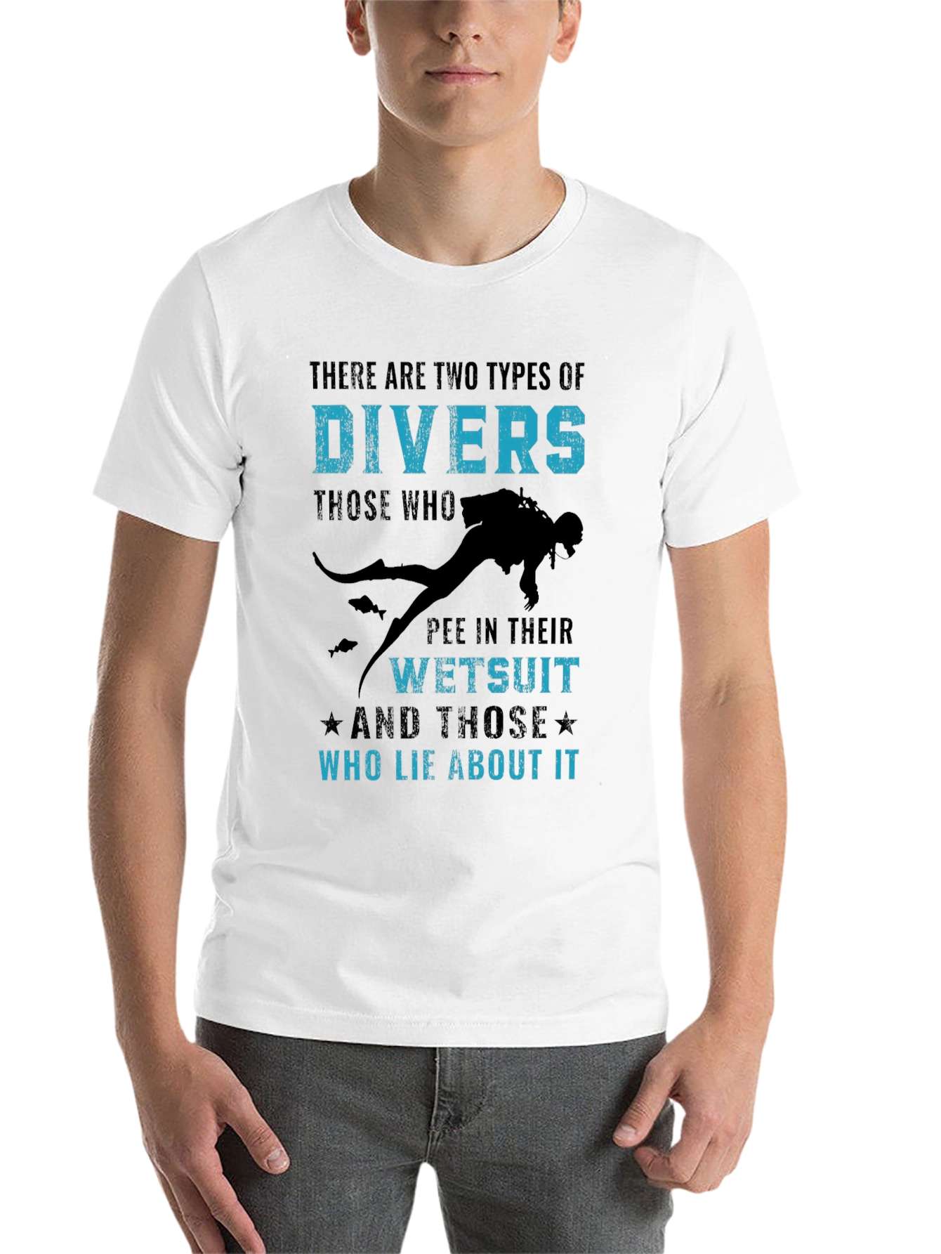 Black Funny Diver T-Shirt - Two Types of Divers view 14