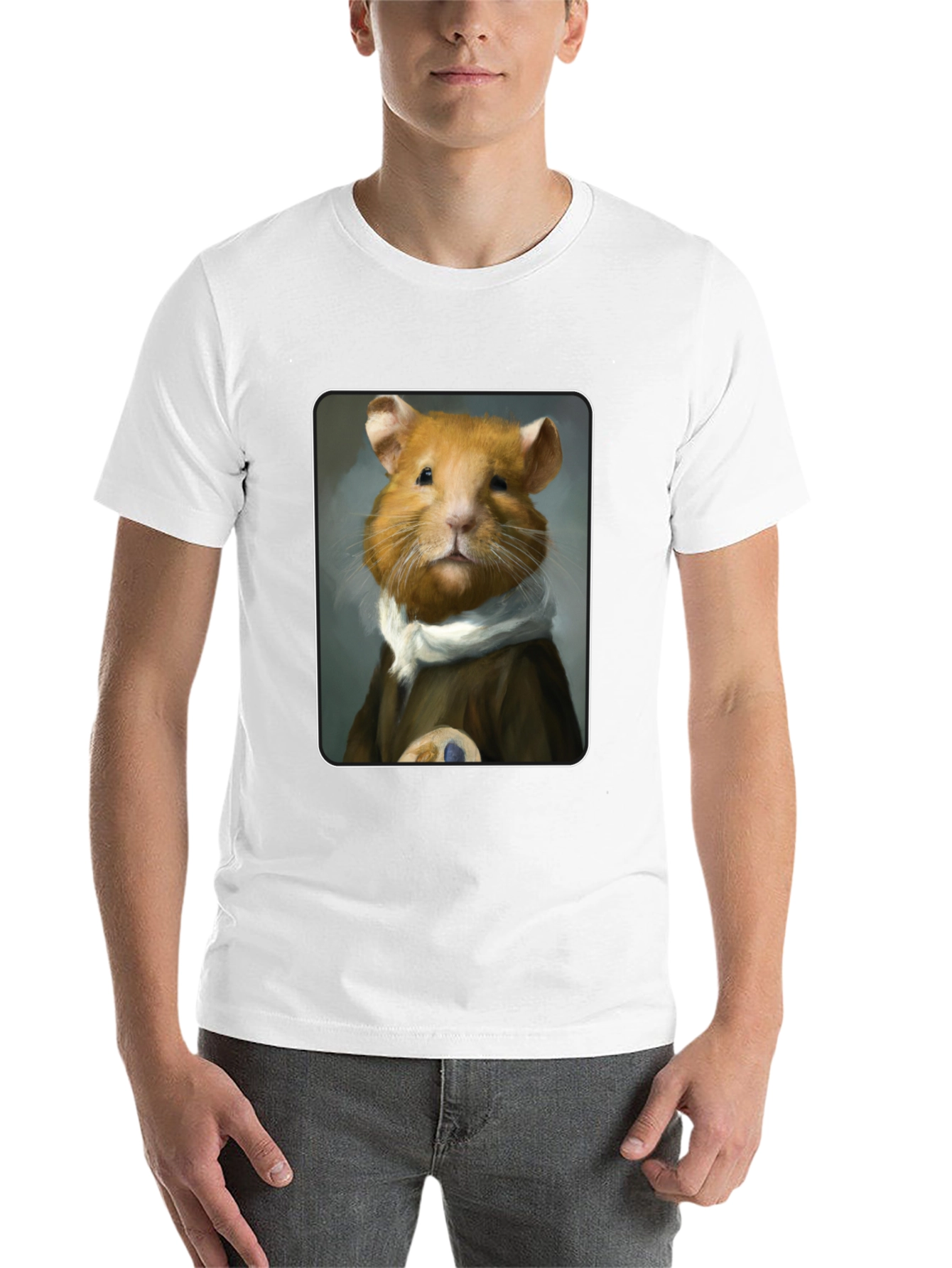 Black Hamster Portrait T-Shirt - Unique & Quirky Tee view 14