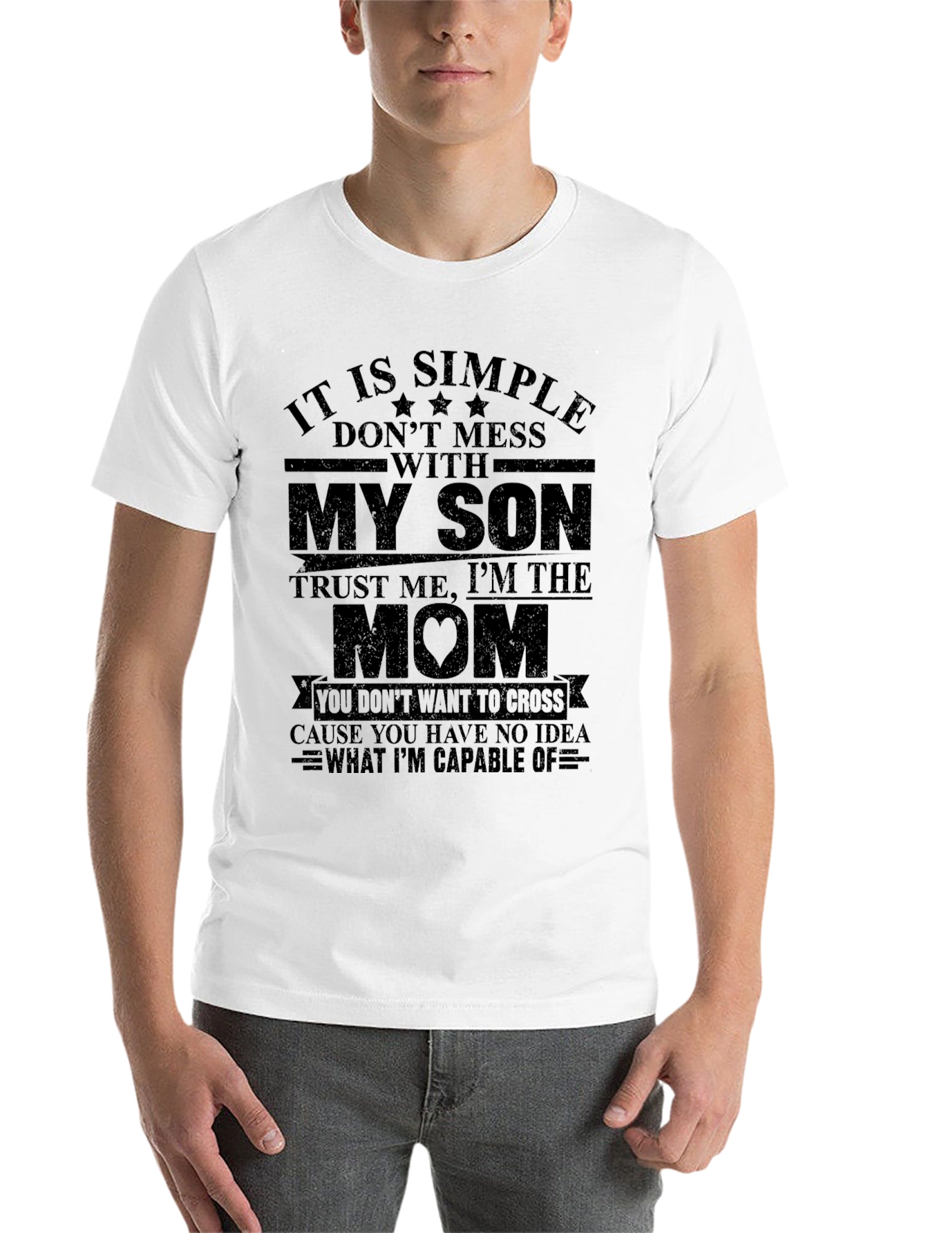 Black It is Simple Don't Mess with My Son Mom T-Shirt view 14