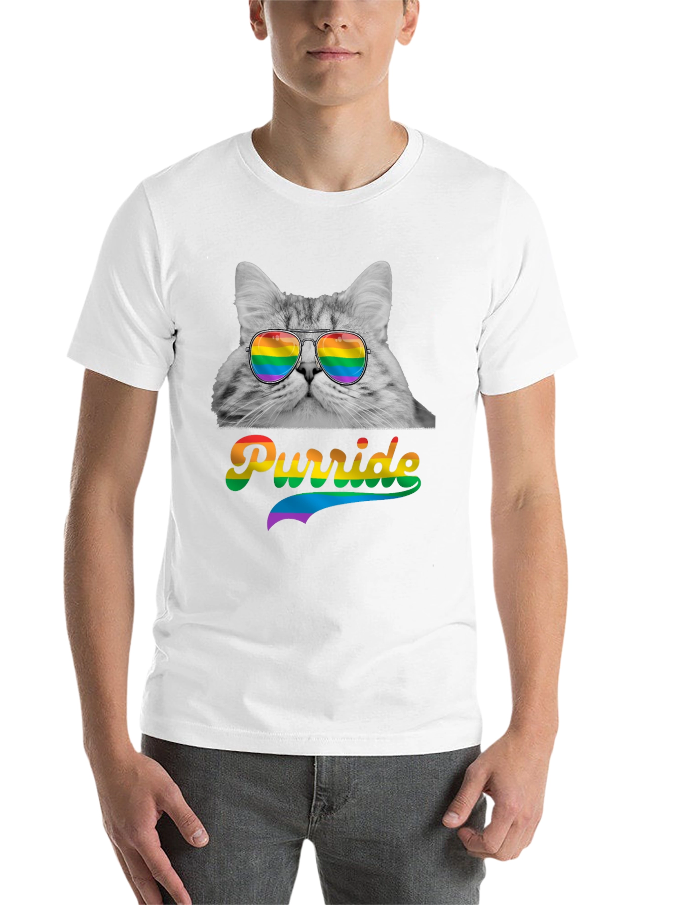 Black Purride Cat T-Shirt LGBT Pride Month view 14