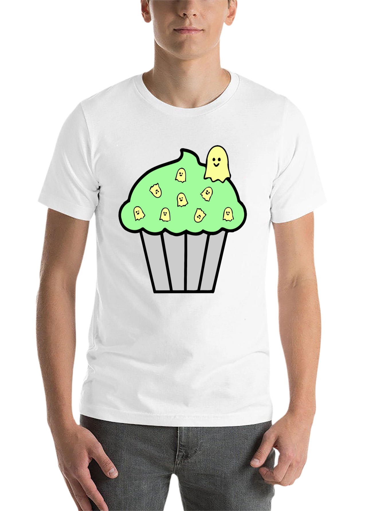 Black Spooky Cupcake Graphic Tee - Halloween T-Shirt view 14