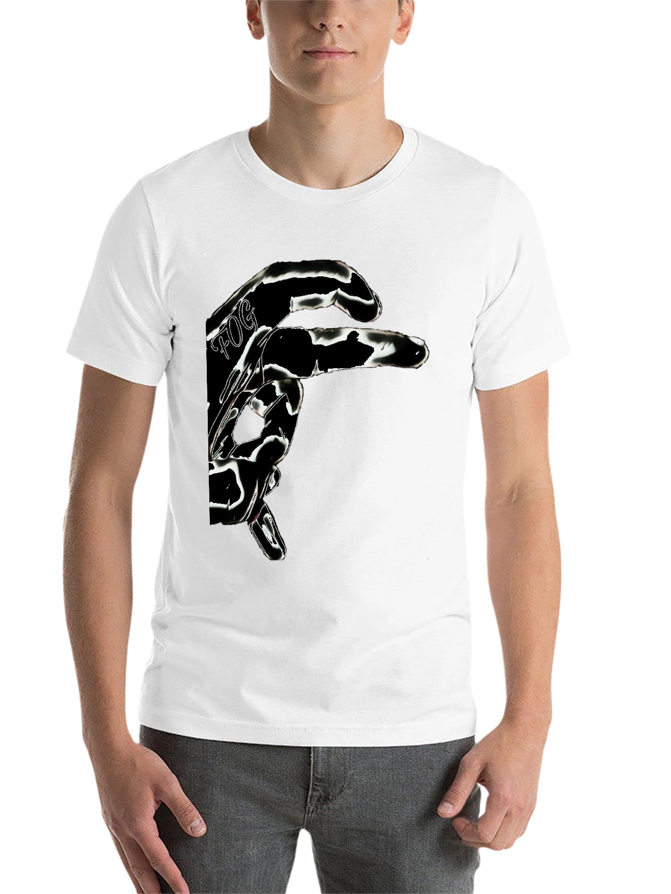 Black Abstract Graphic Print Men's Black T-Shirt view 14