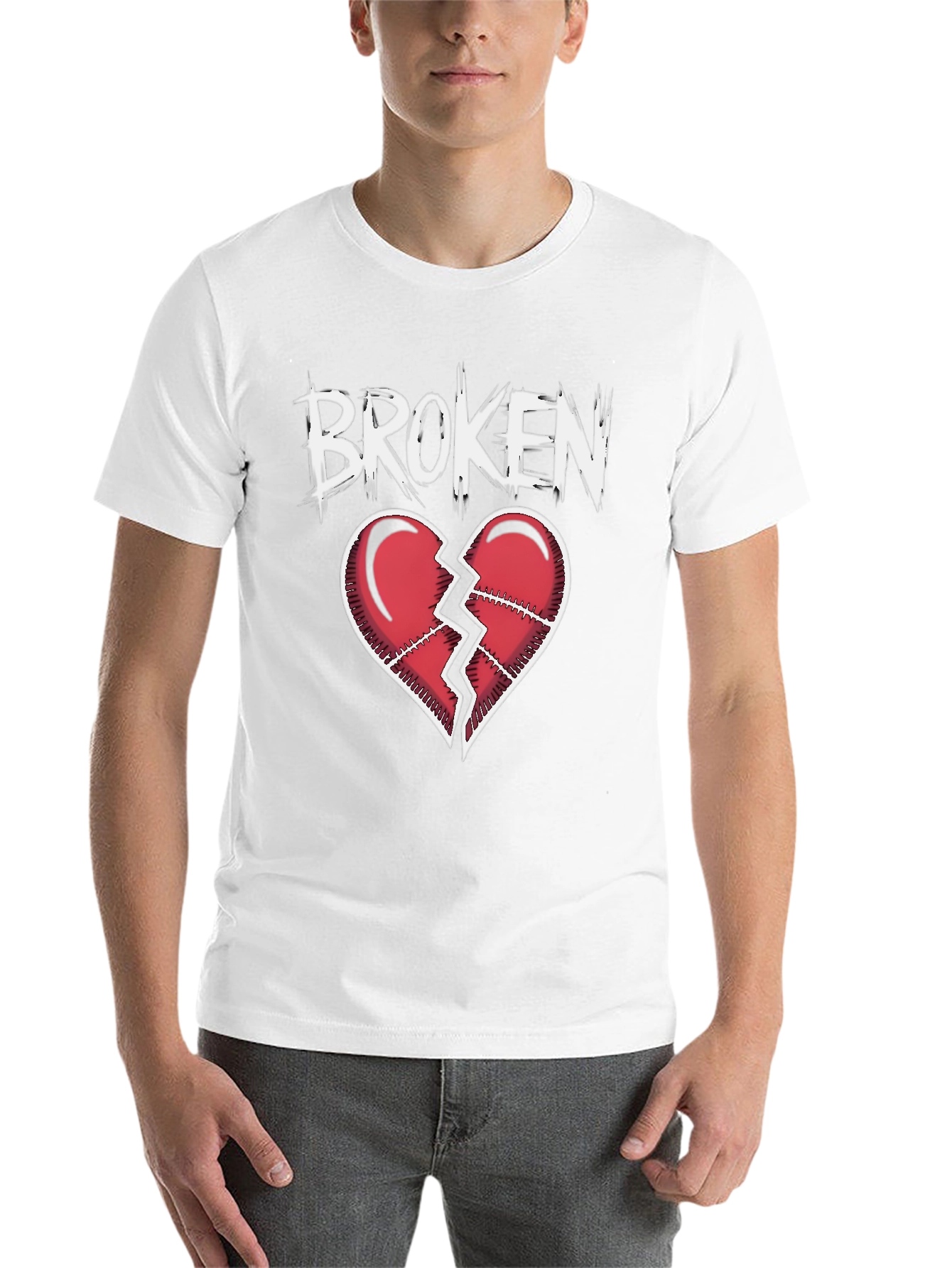 Black Broken Heart Graphic T-Shirt - Black view 14