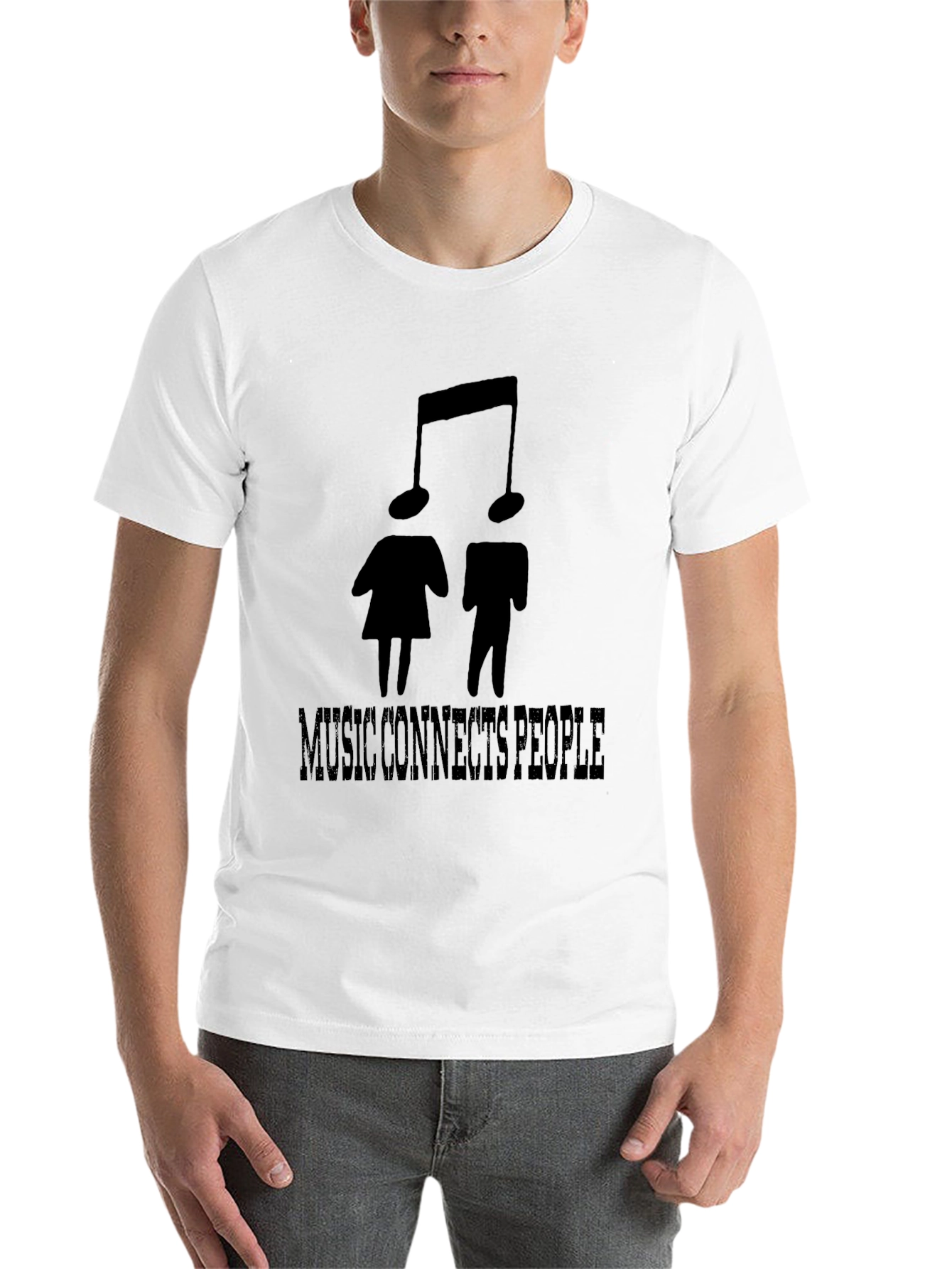 Black Music Connects People Black Graphic T-Shirt view 14