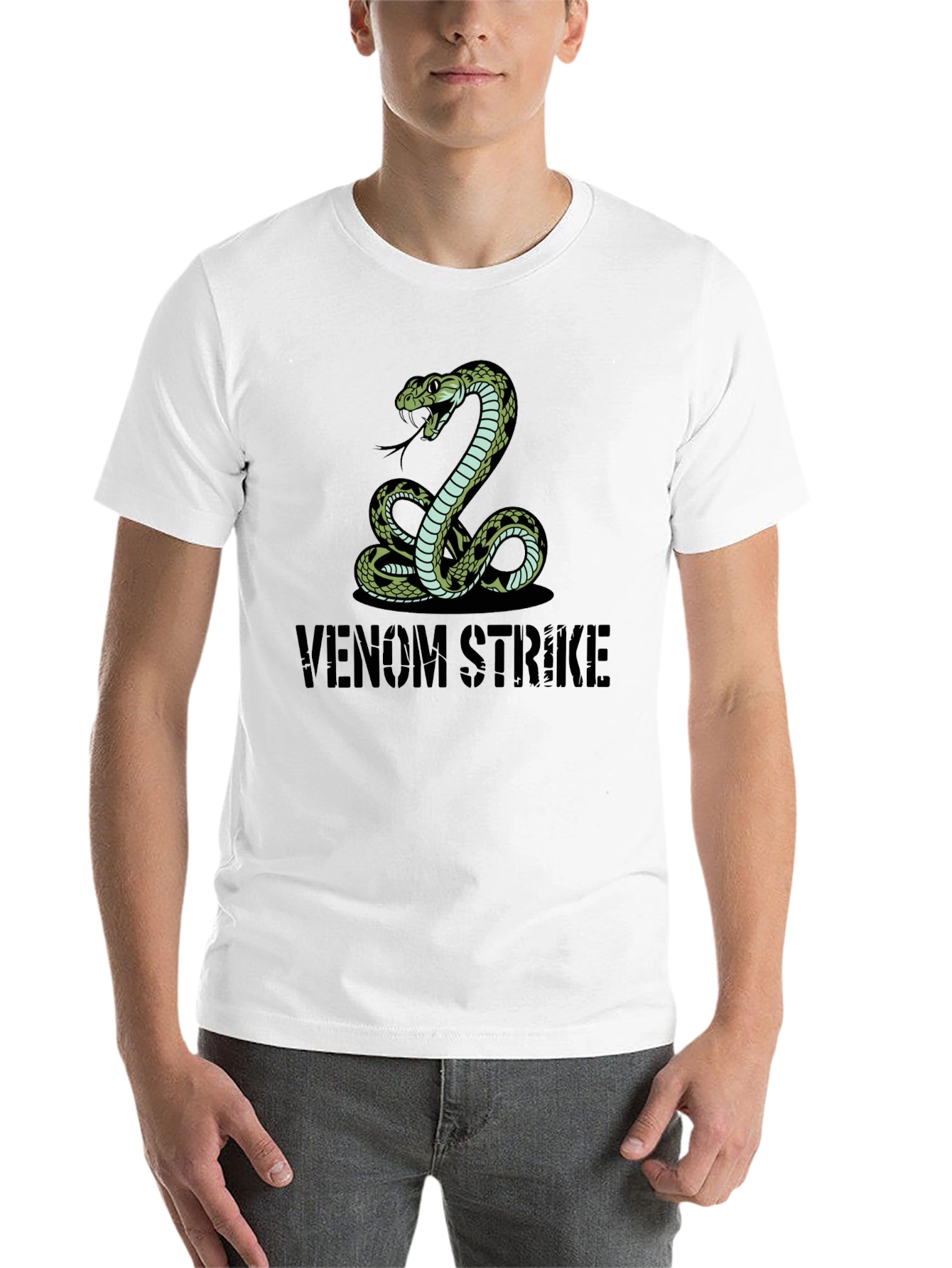 Black Venom Strike Snake Graphic Tee view 14