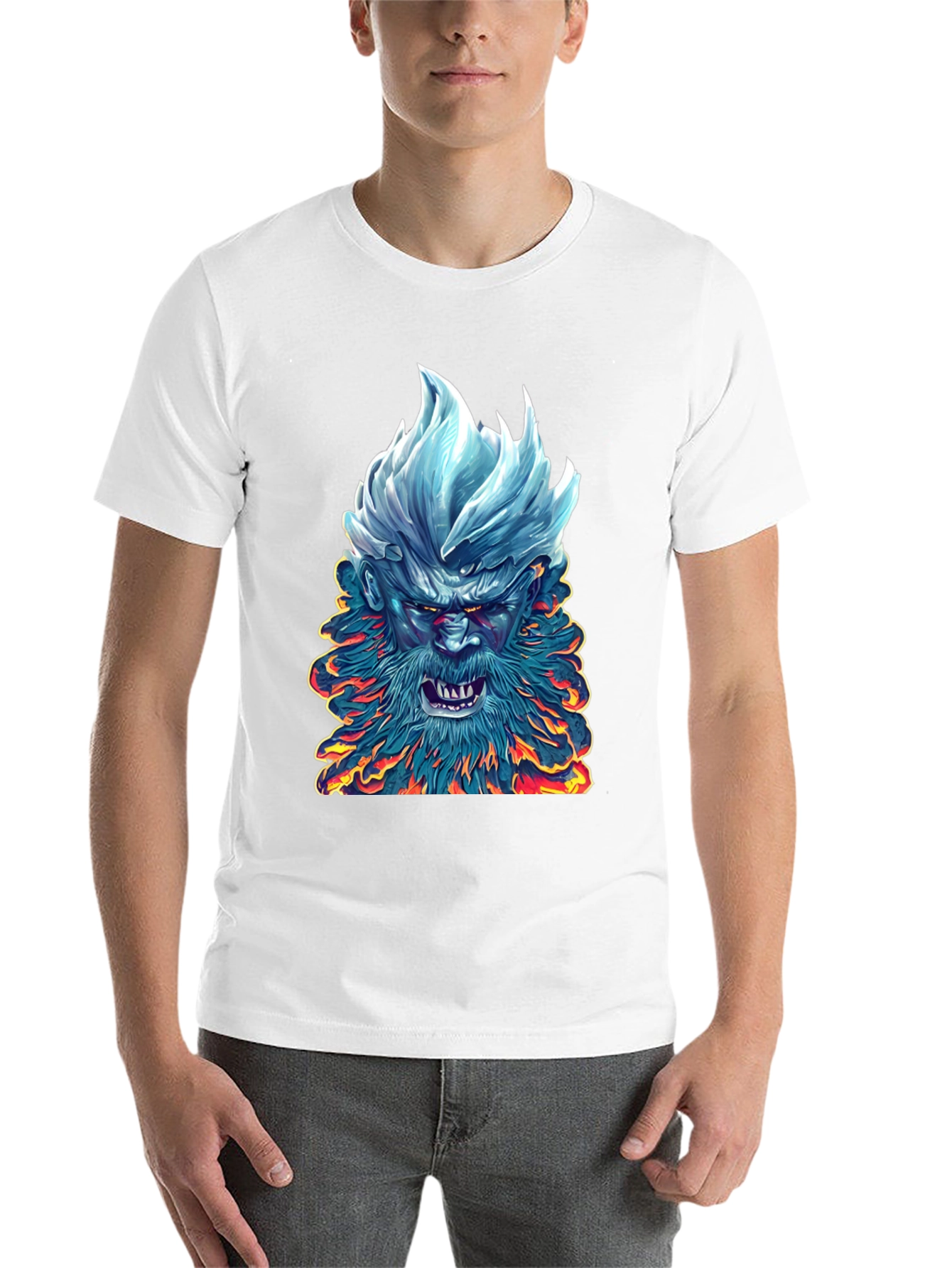 Black Ice & Fire Demon Graphic Tee - Black view 14