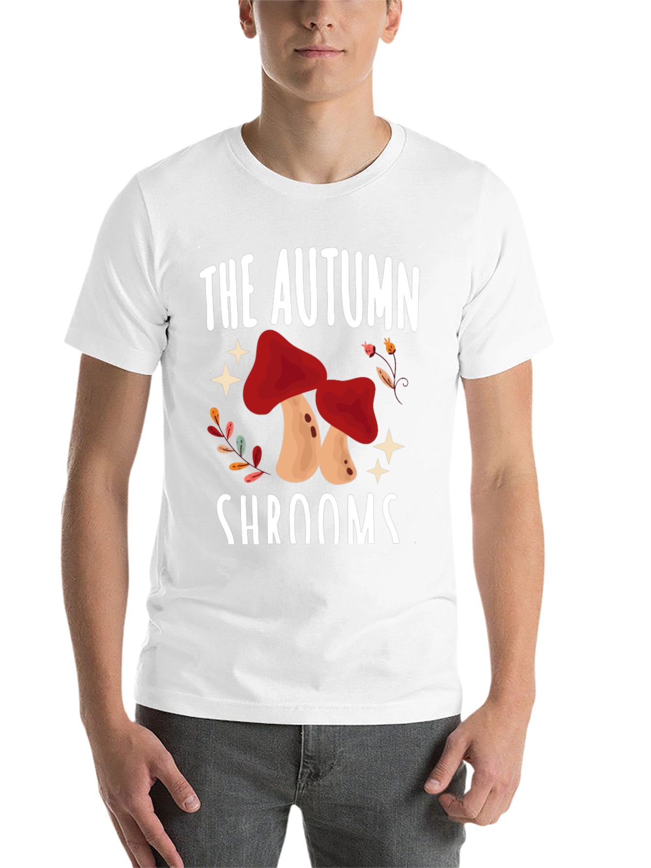 Black Autumn Shrooms T-Shirt - Mushroom Season Tee view 14