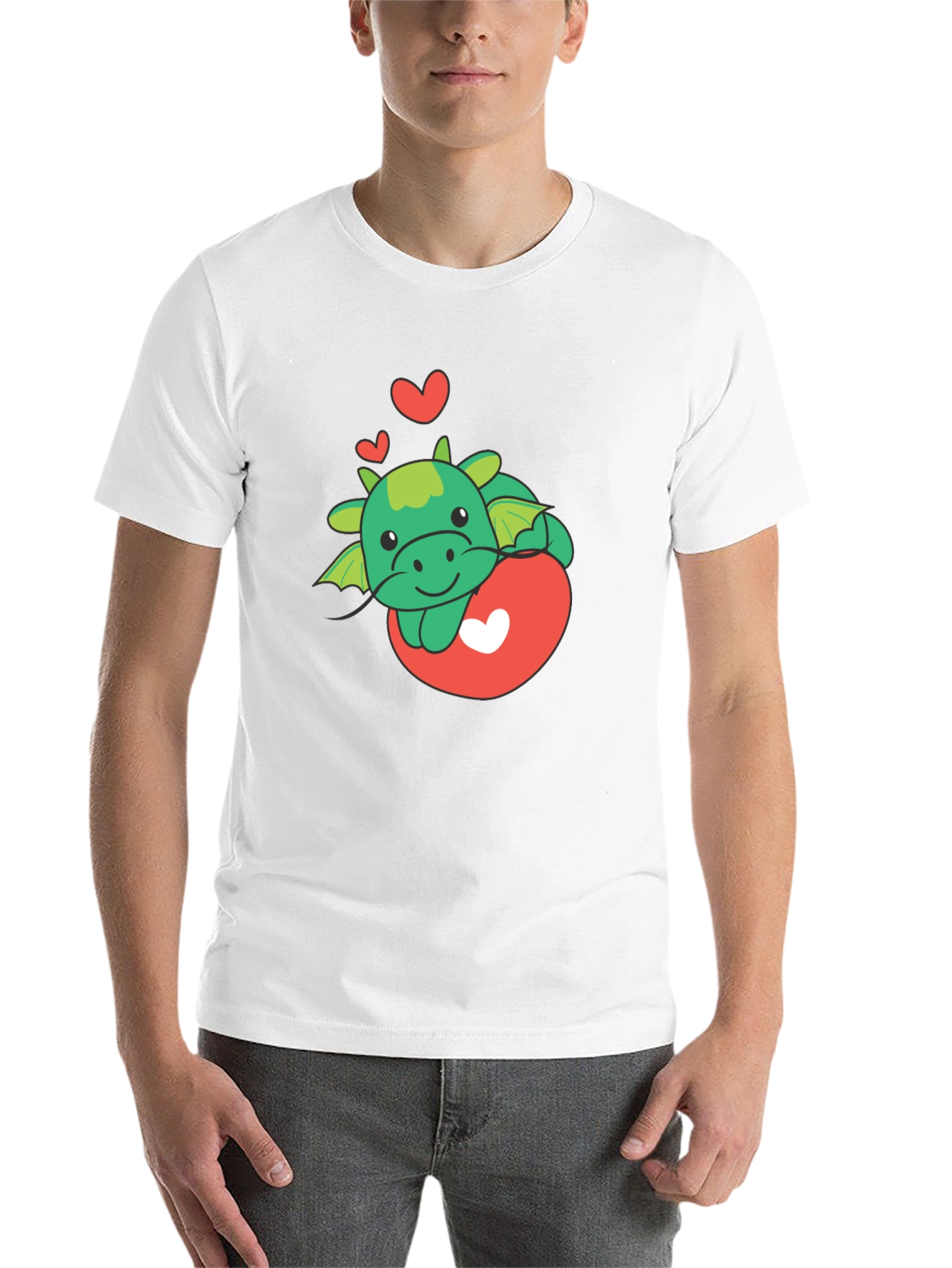 Black Cute Dragon Heart Graphic Tee view 14