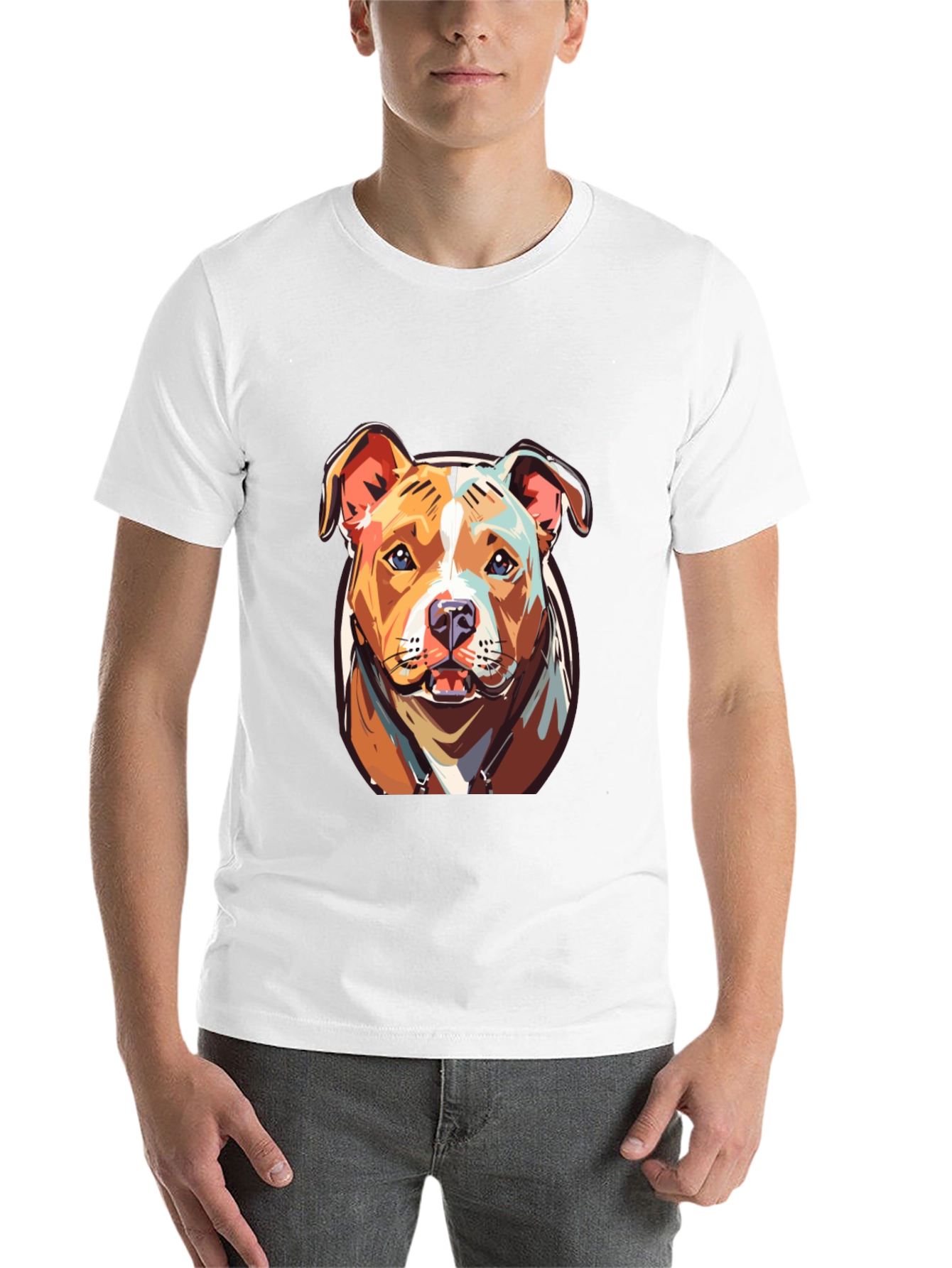 Black Cool Pitbull Dog Graphic Print Tee view 14