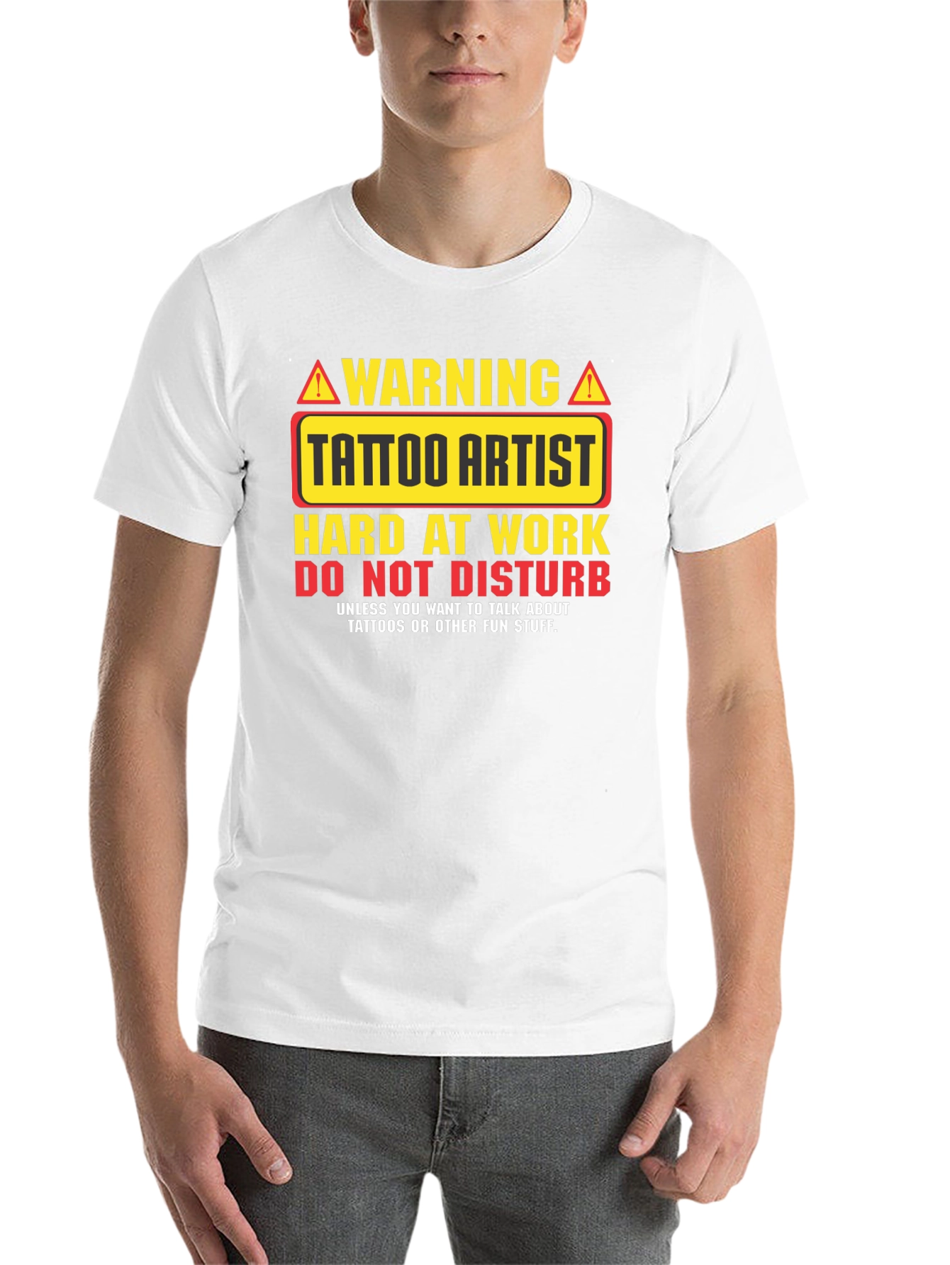 Black Tattoo Artist Warning Graphic T-Shirt view 14
